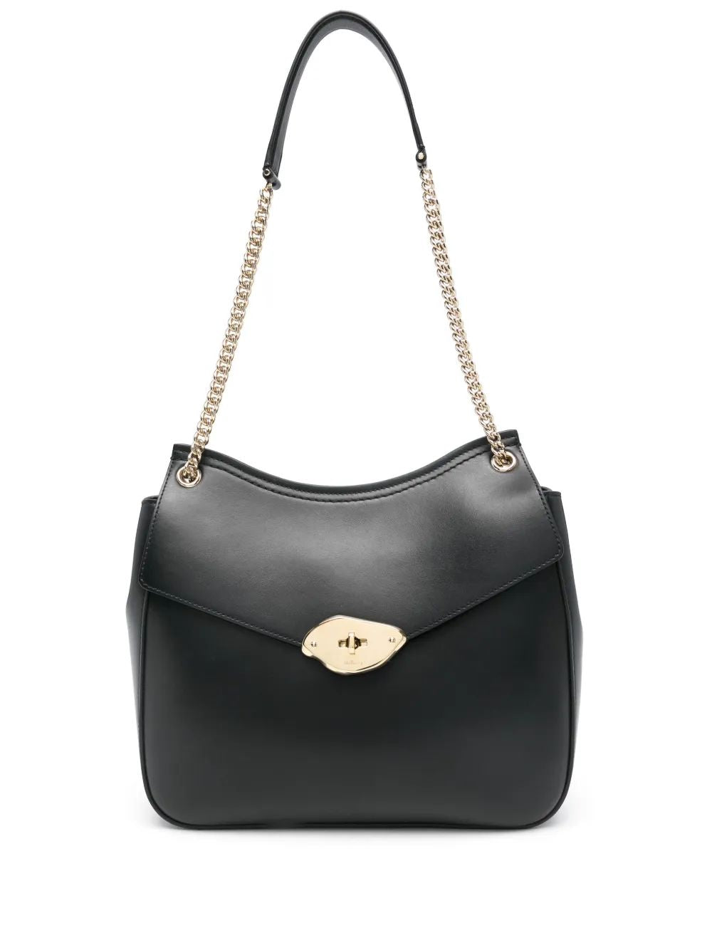 MULBERRY Mini Wool Chain Shoulder High Gloss Leather Handbag