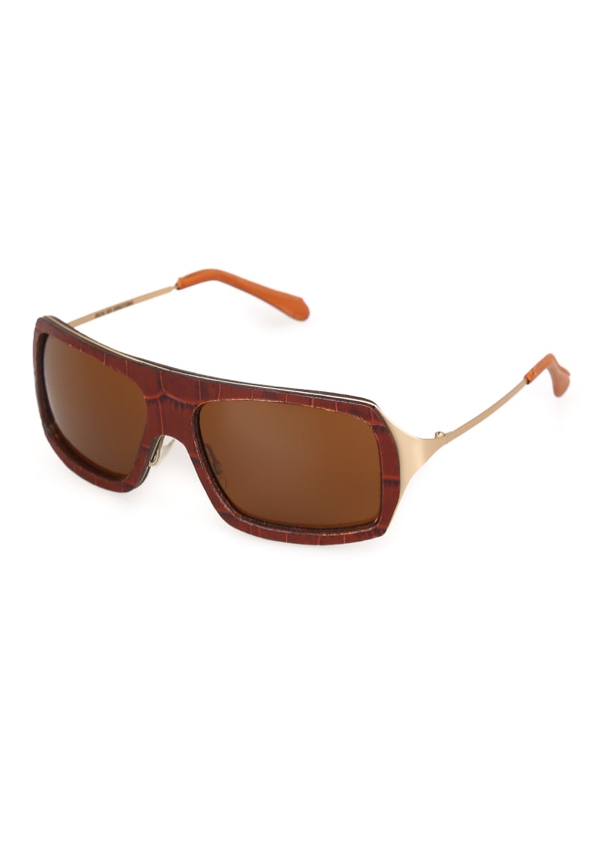 HISTOIRE DE VOIR Chic Metal and Leather Sunglasses - 04 Size