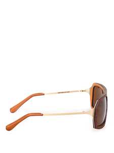 HISTOIRE DE VOIR Chic Metal and Leather Sunglasses - 04 Size