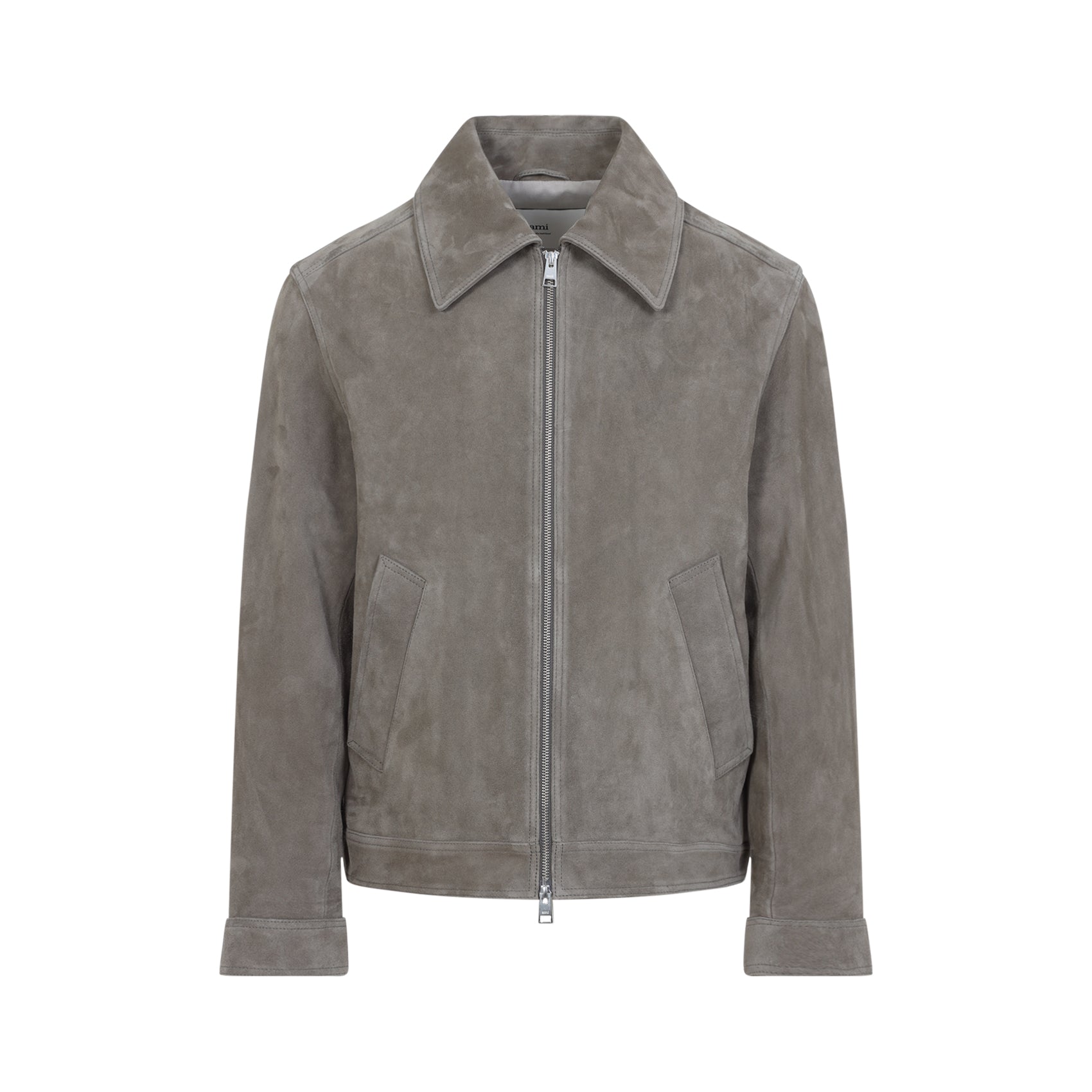 AMI PARIS Suede Zip-Up Jacket for Men