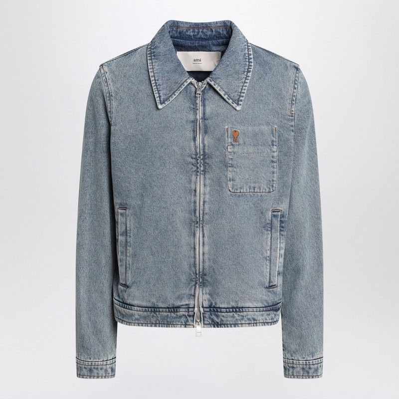 AMI PARIS Denim Zip-Up Jacket for Men