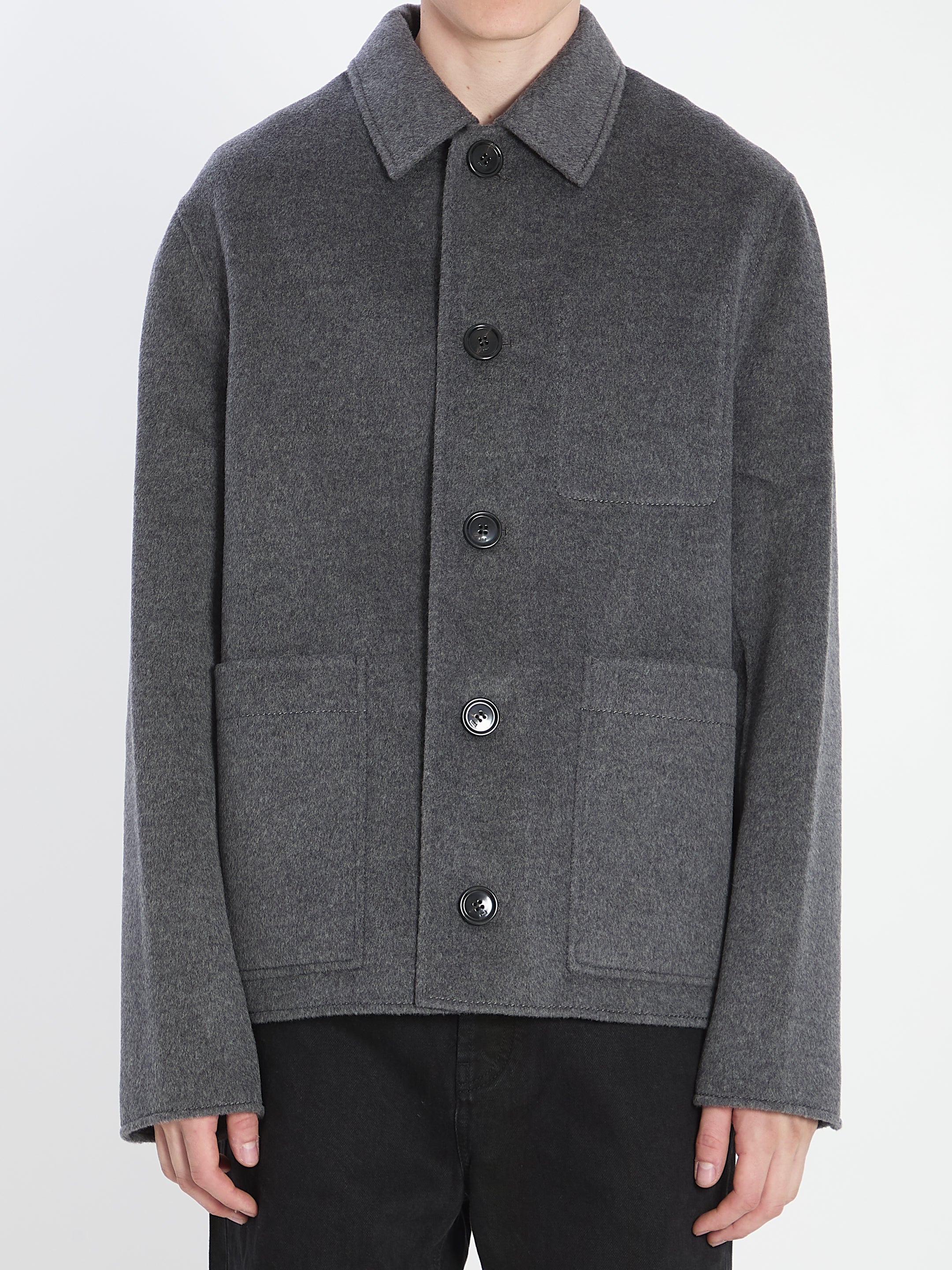 AMI PARIS Classic Button-Up Jacket with Pockets for Men - FW25