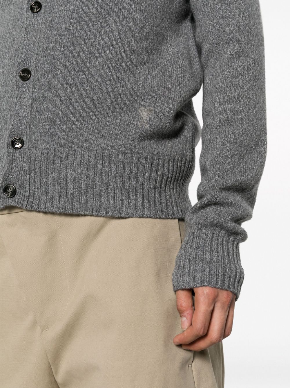 AMI PARIS Regular Fit Wool Cardigan - Men's Large