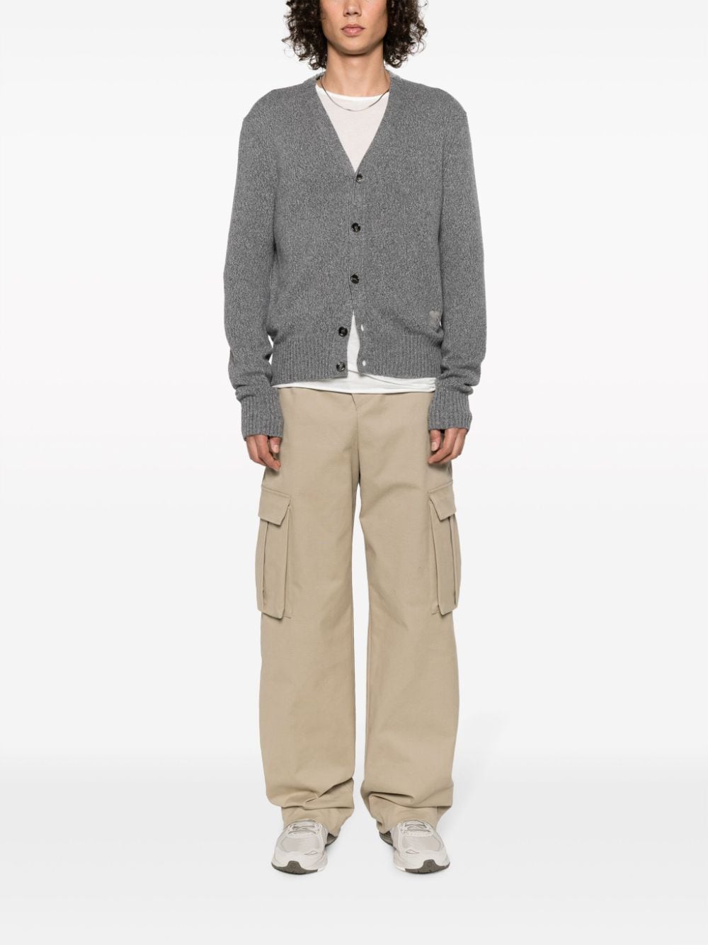 AMI PARIS Regular Fit Wool Cardigan - Men's Large