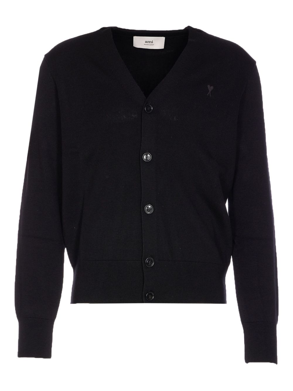 AMI PARIS Classic V-Neck Wool Cardigan for Men