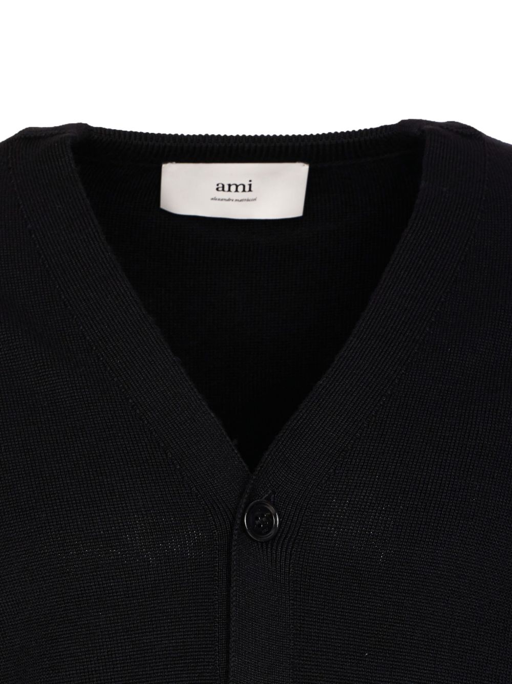 AMI PARIS Classic V-Neck Wool Cardigan for Men