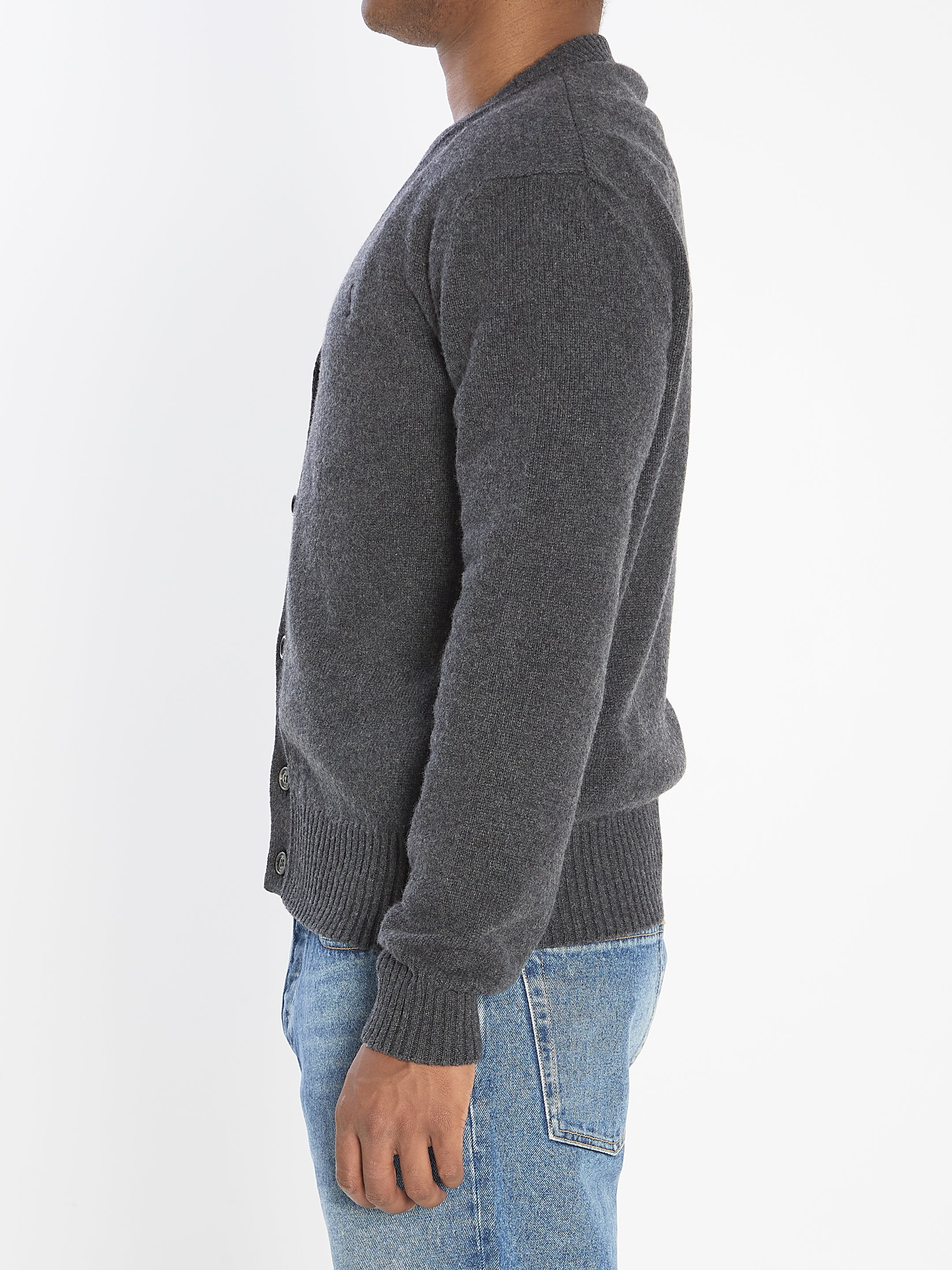 AMI PARIS Classic Cashmere Cardigan for Men
