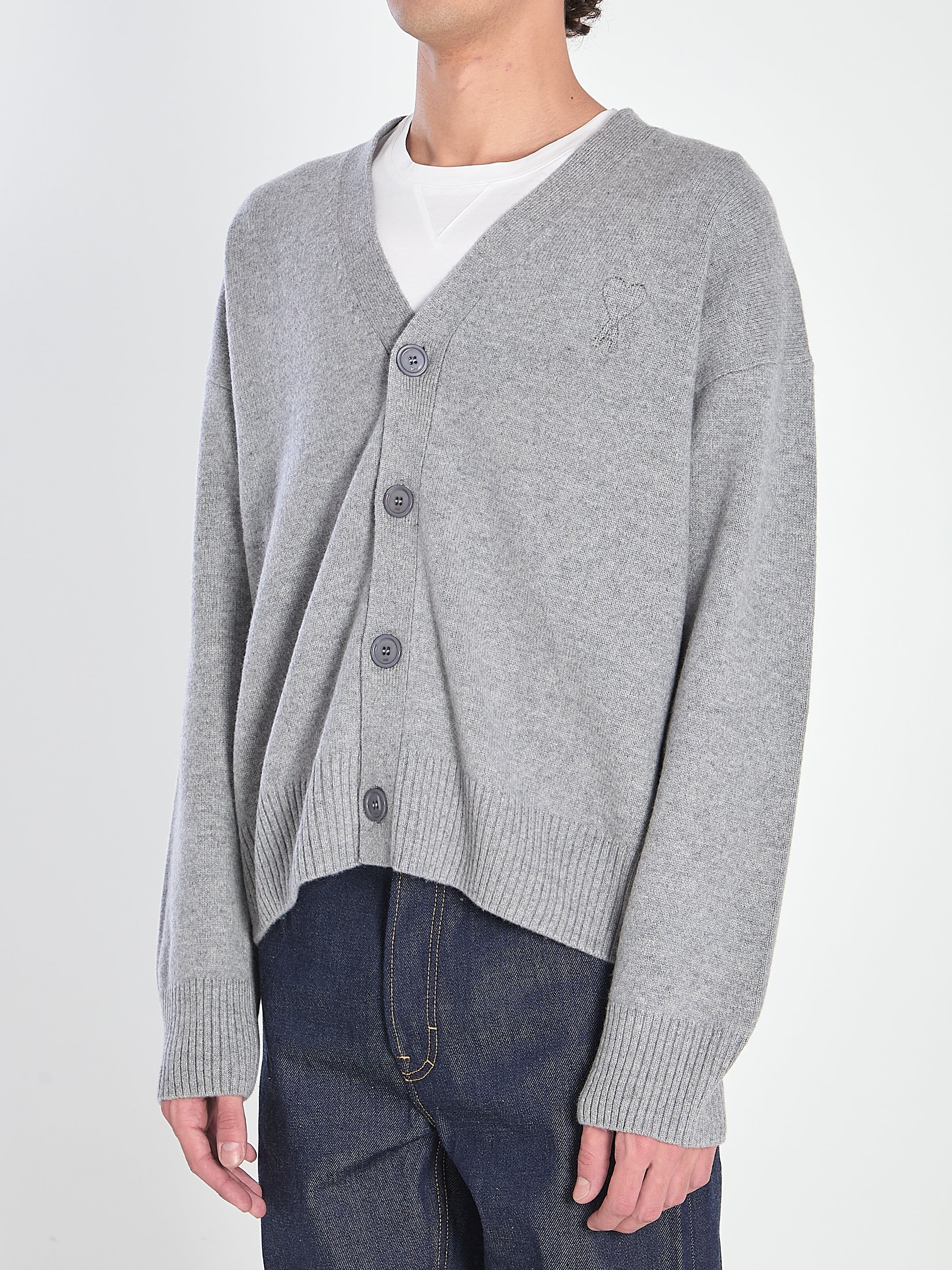 AMI PARIS Regular Fit Cardigan with Button Closure - FW25