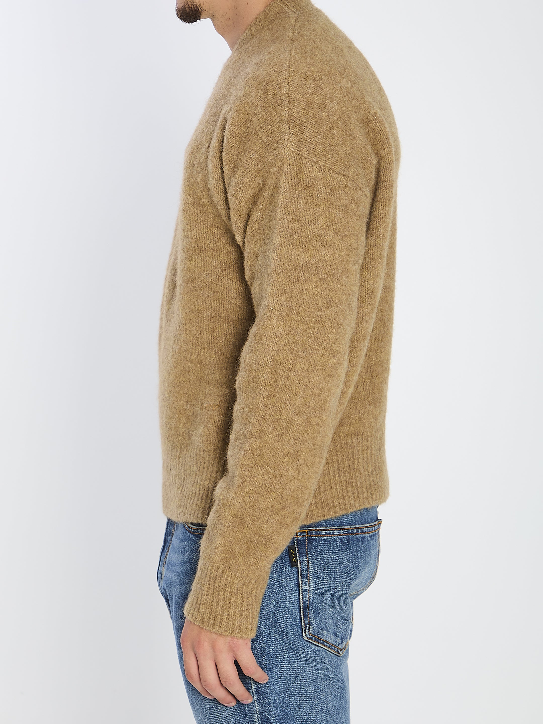 AMI PARIS Men's Regular Fit Sweater with Alpaca and Wool Blend - Size M