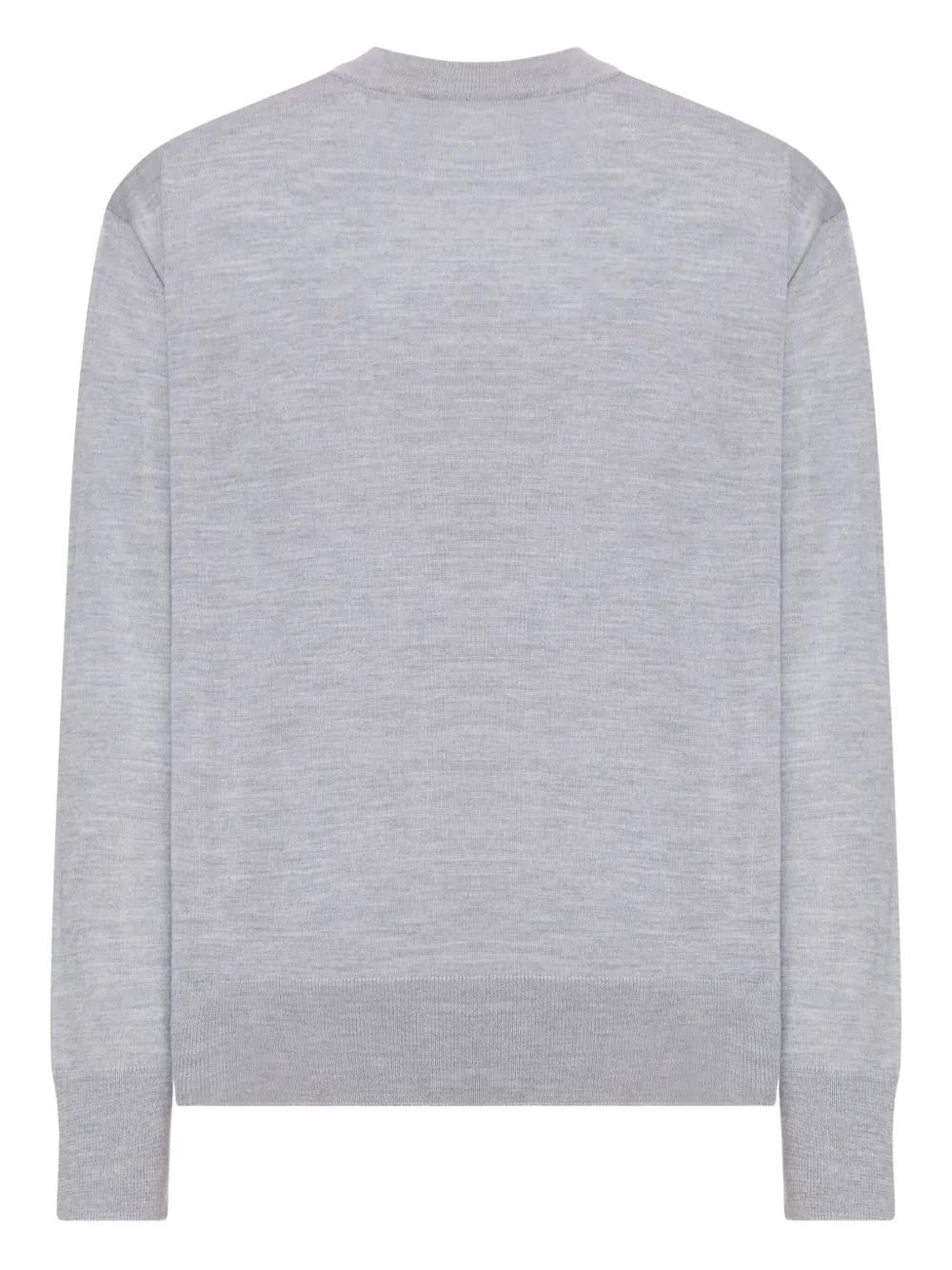 AMI PARIS Ribbed Hem Sweater with Embroidered Logo for Men