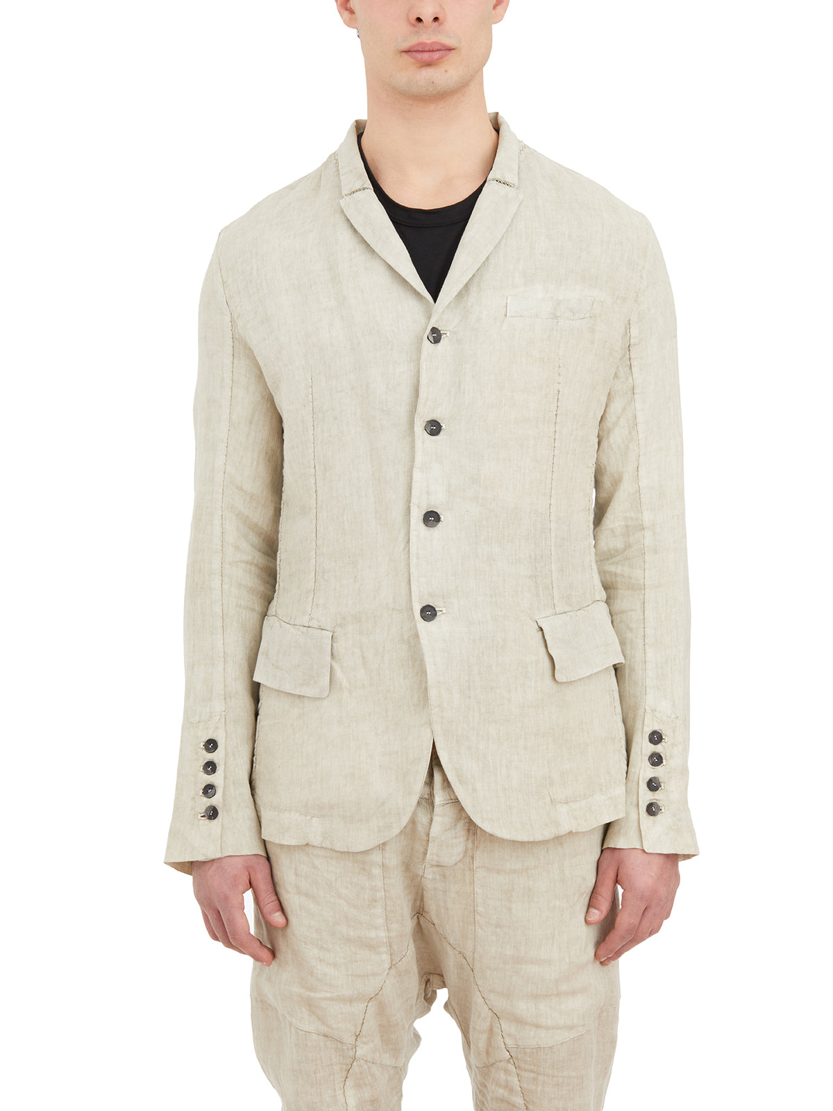 MASNADA Slim Fit Linen Jacket - Size 50