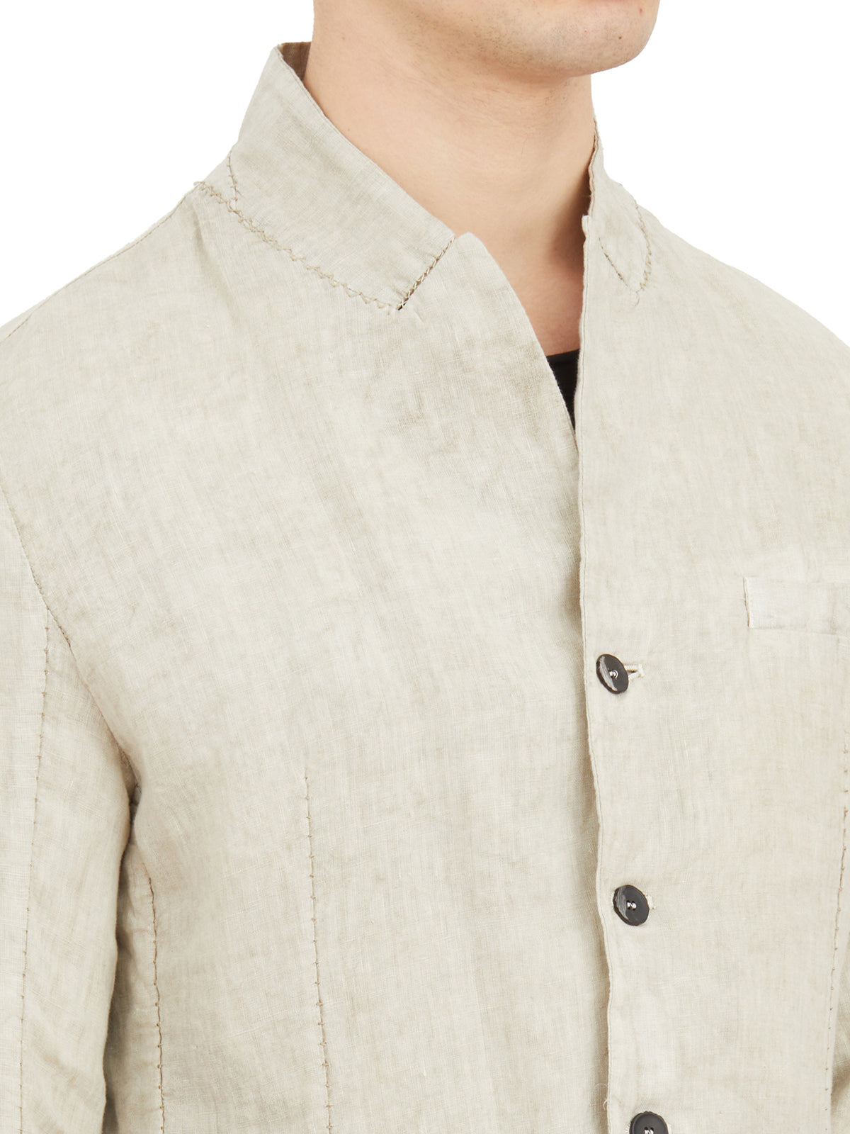 MASNADA Slim Fit Linen Jacket - Size 50