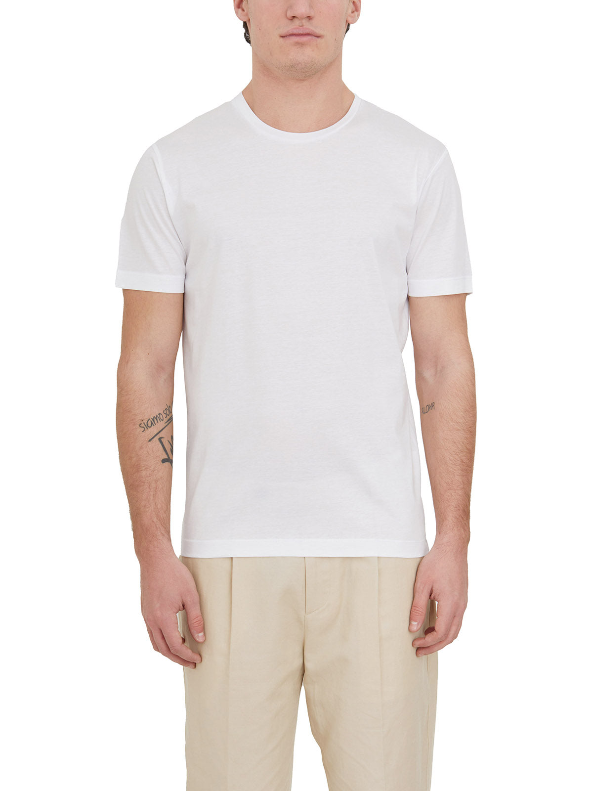 DANIELE ALESSANDRINI Classic Stretch Crewneck T-Shirt