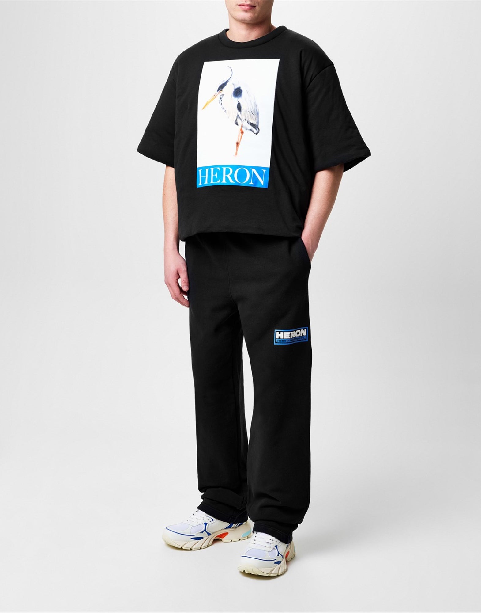 HERON PRESTON Heron Bird Painted Logo Padded T-Shirt - Short Sleeve
