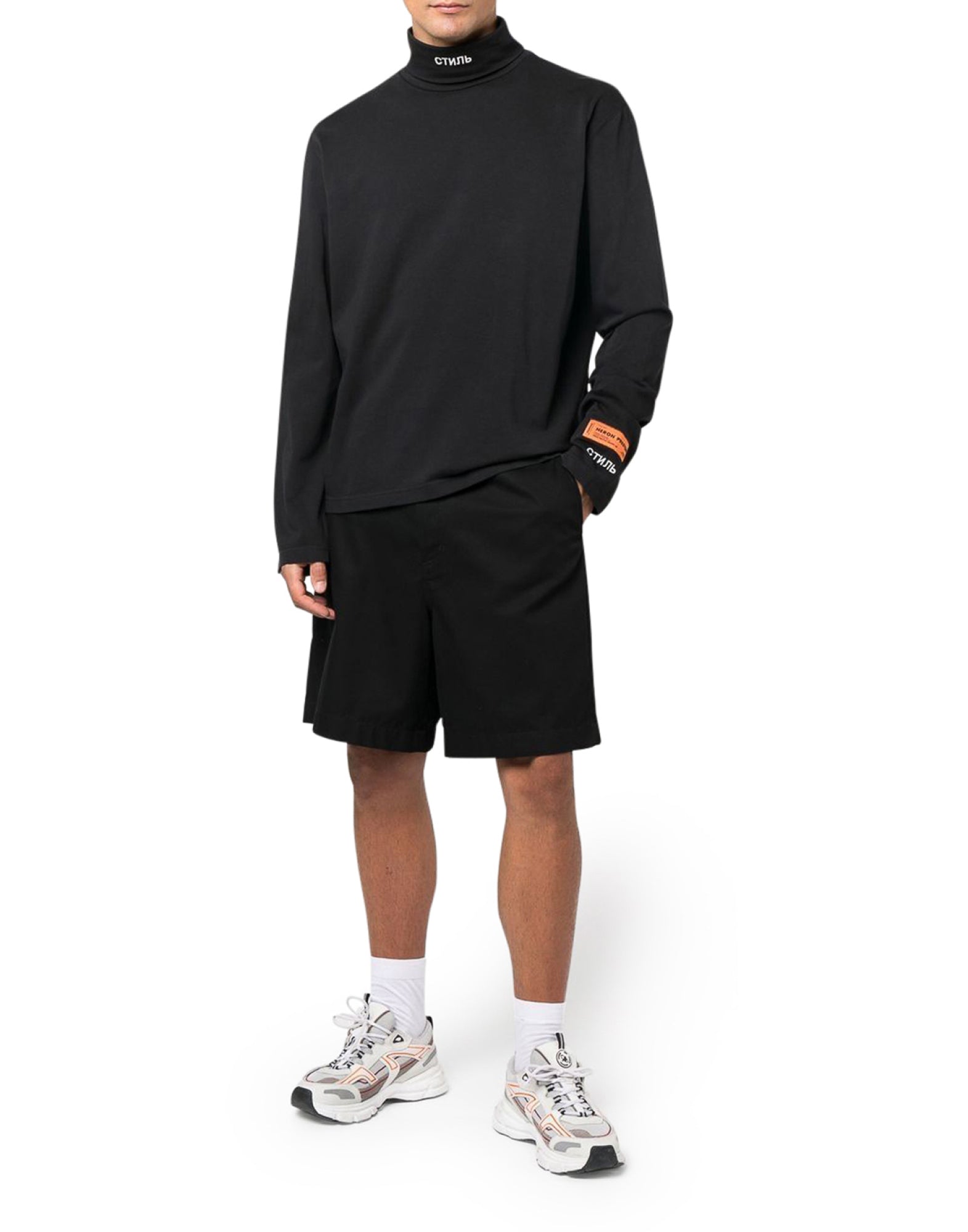 HERON PRESTON Logo Rollneck T-Shirt - Long Sleeve