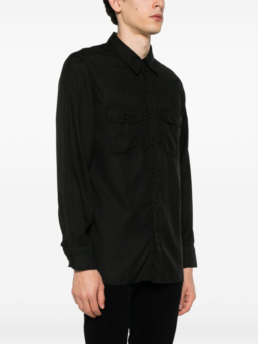 TOM FORD Fluid Twill Military Fit Shirt - Men's