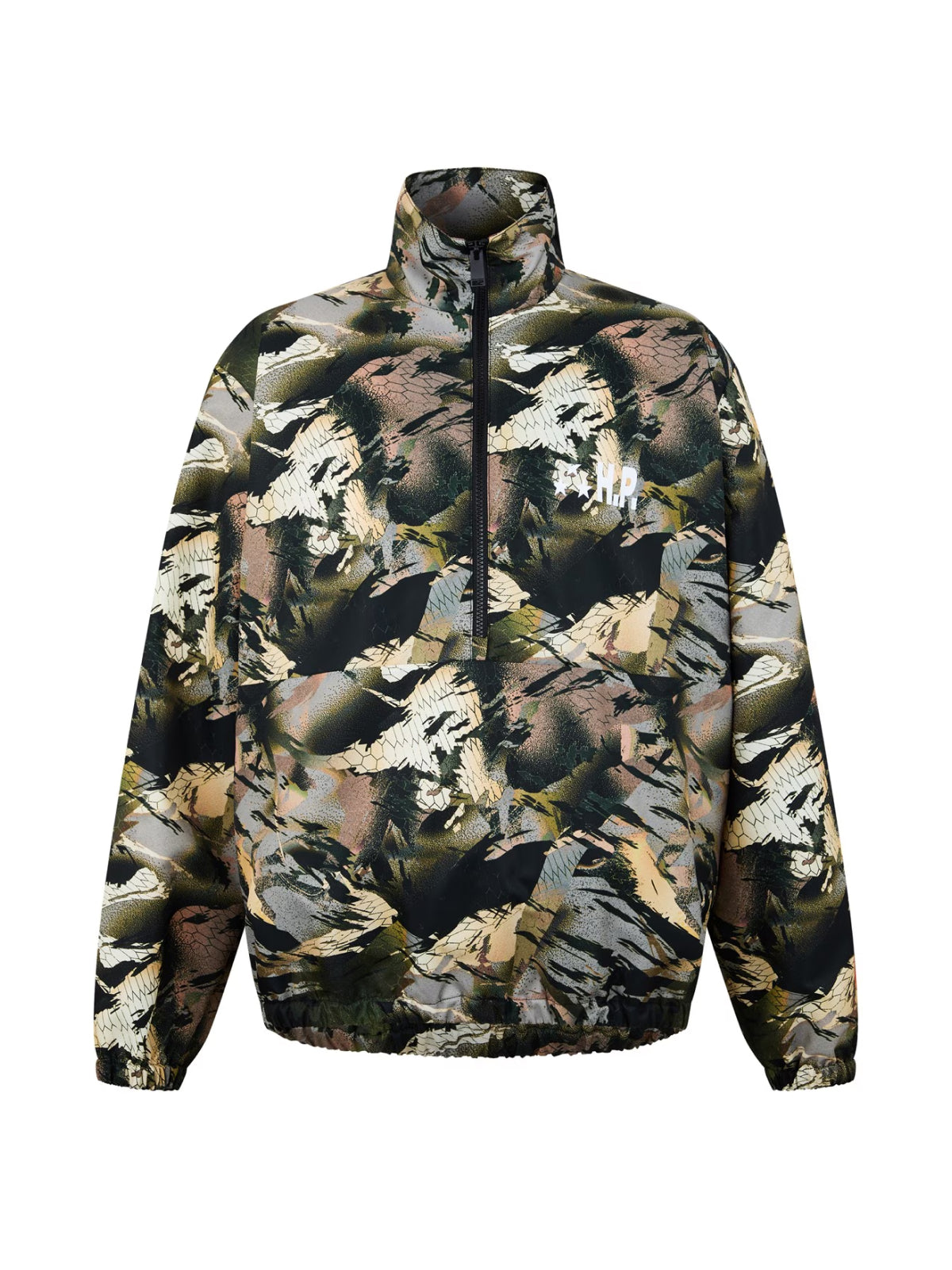 HERON PRESTON Camouflage Logo Tape Windbreaker Jacket