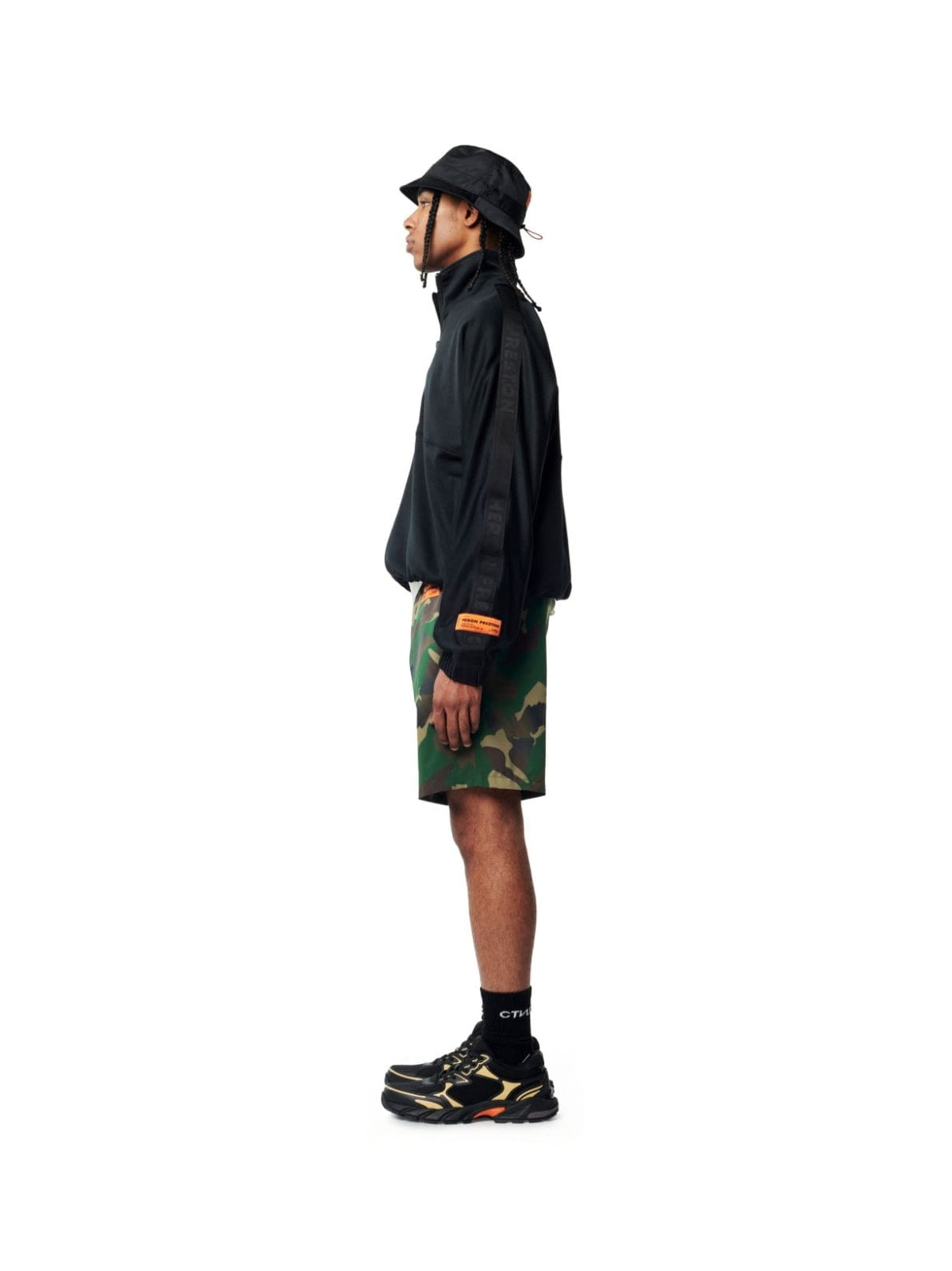 HERON PRESTON Camouflage Logo Patch Mini Swim Shorts