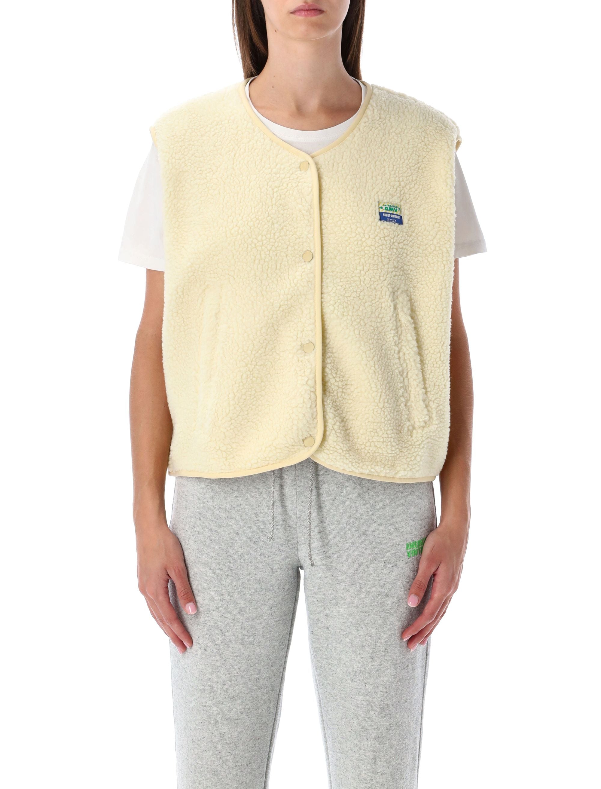 AMERICAN VINTAGE Cropped Sleeveless Fleece Vest for Women