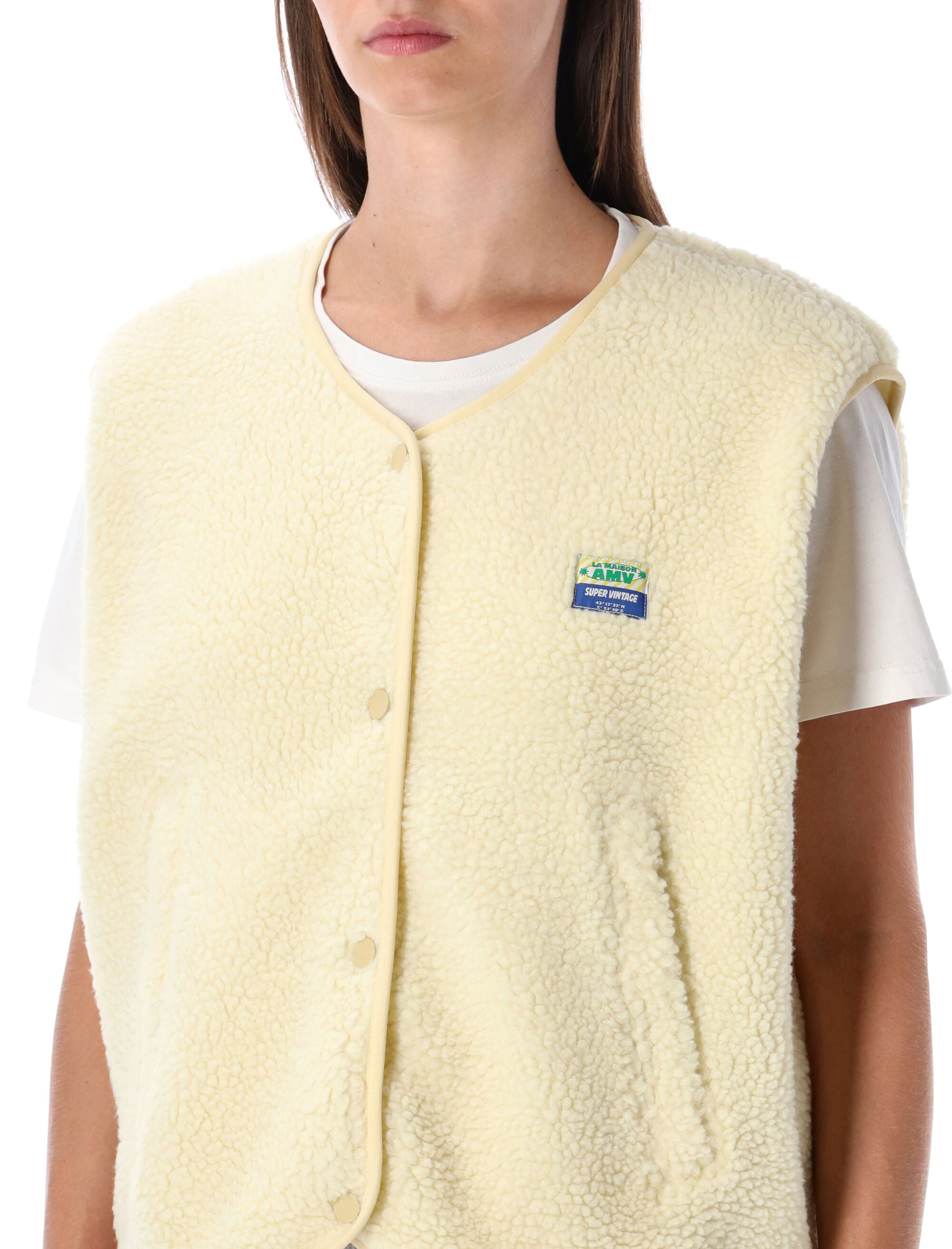 AMERICAN VINTAGE Cropped Sleeveless Fleece Vest for Women