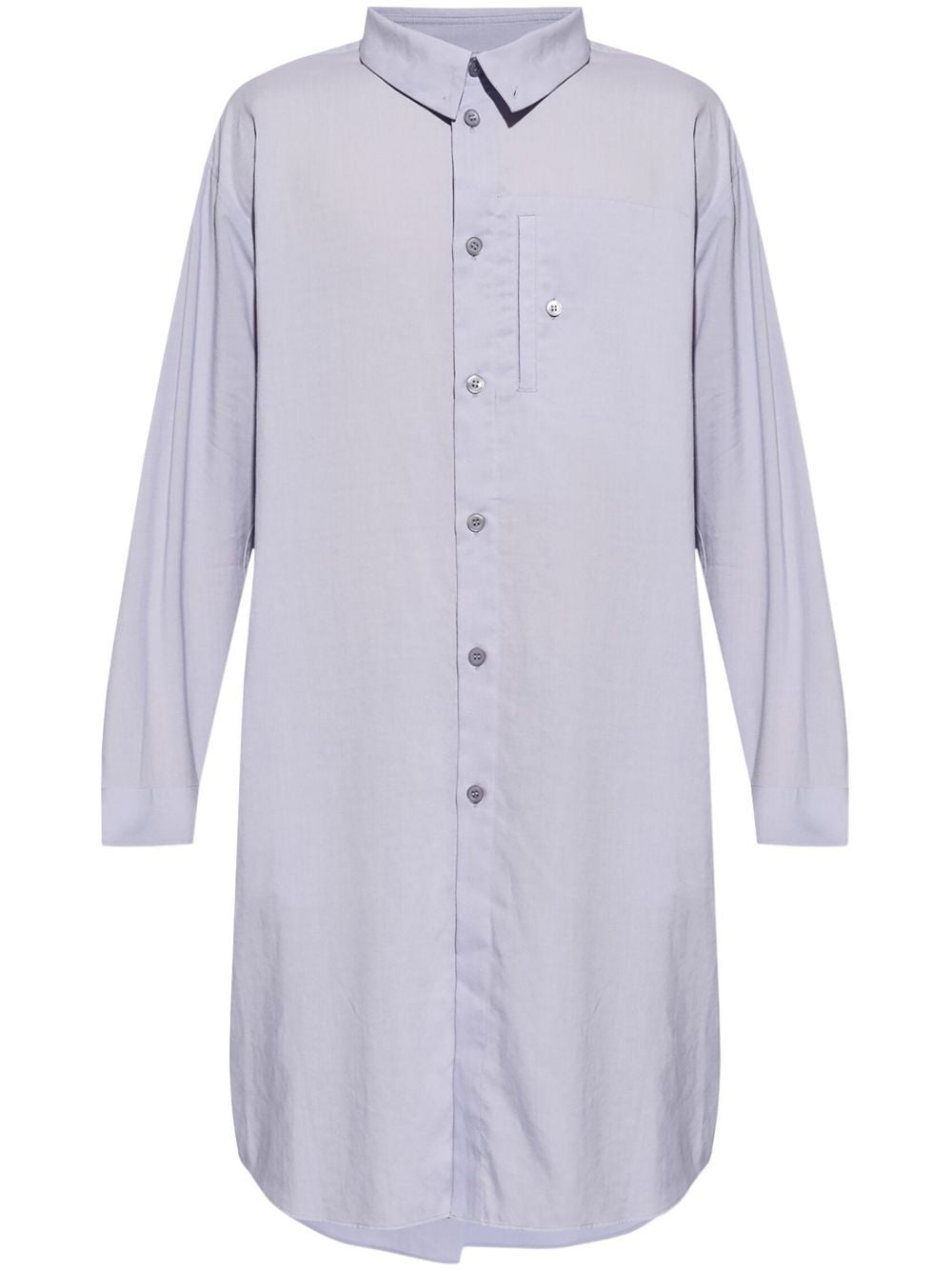 HOMME PLISSE Longline Shirt with Folded Yoke for Men