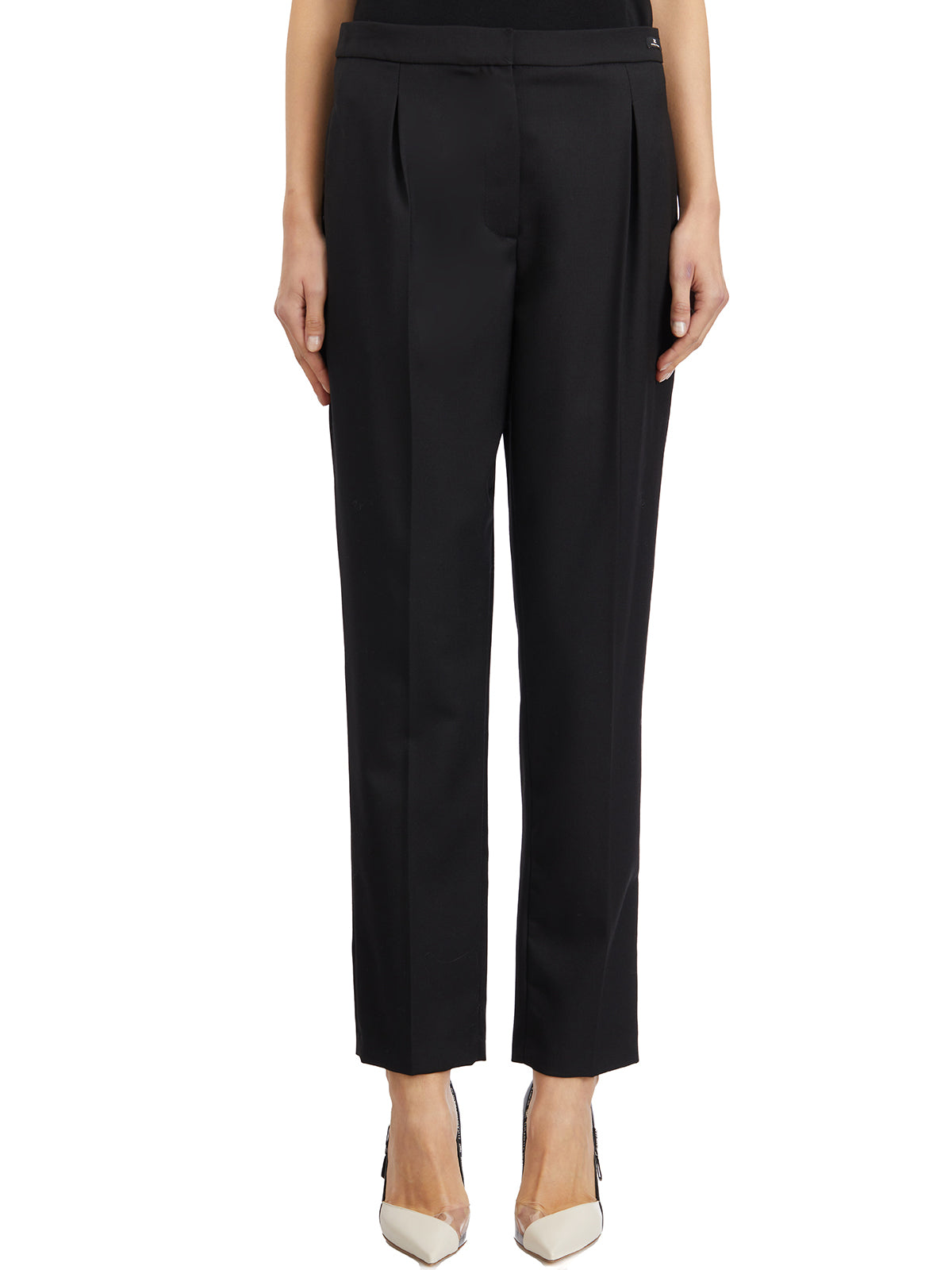 ELISABETTA FRANCHI Straight Trousers with Darts - Size 40