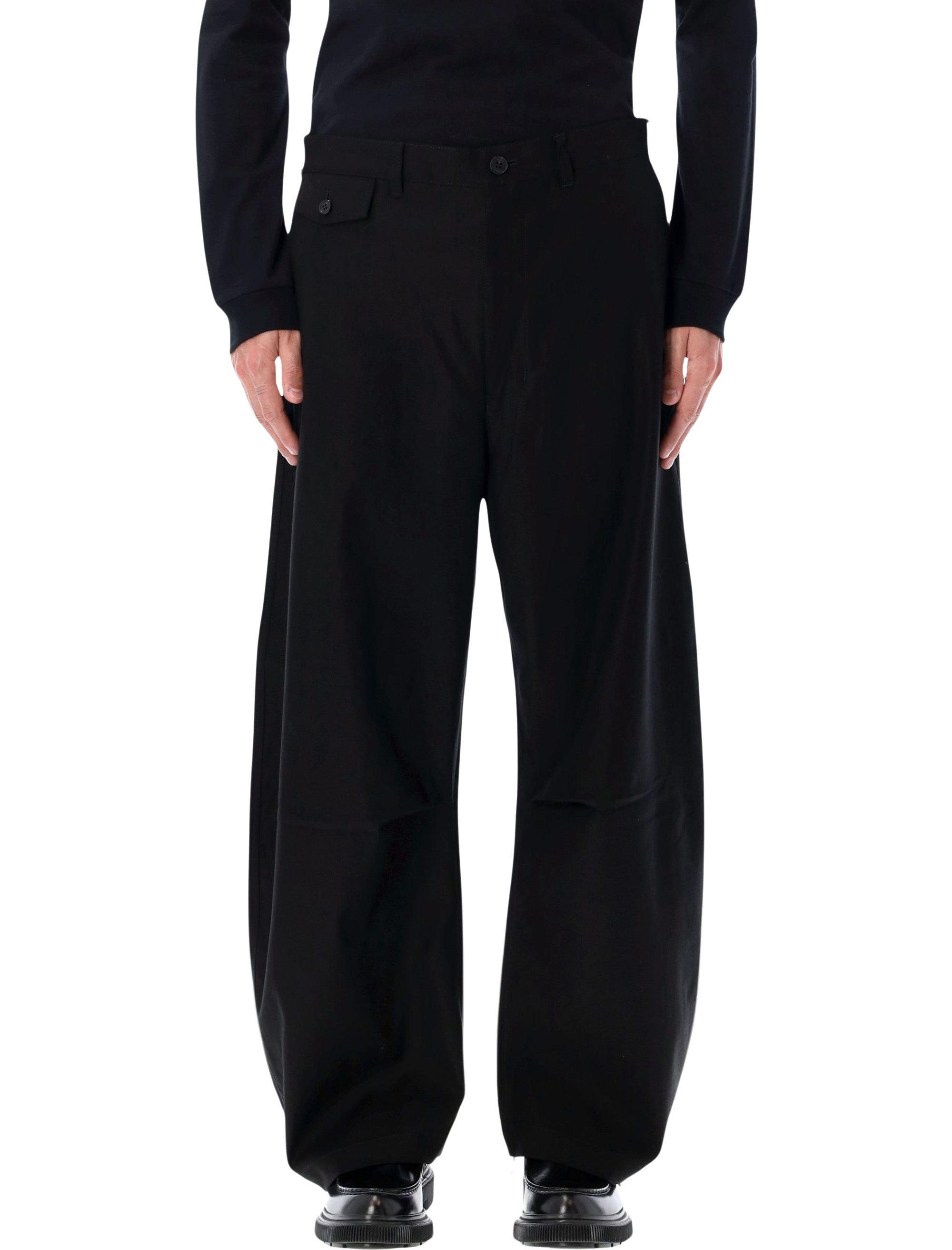 COMME DES GARÇONS HOMME PLUS Wide-Leg Cotton Trousers - Size L
