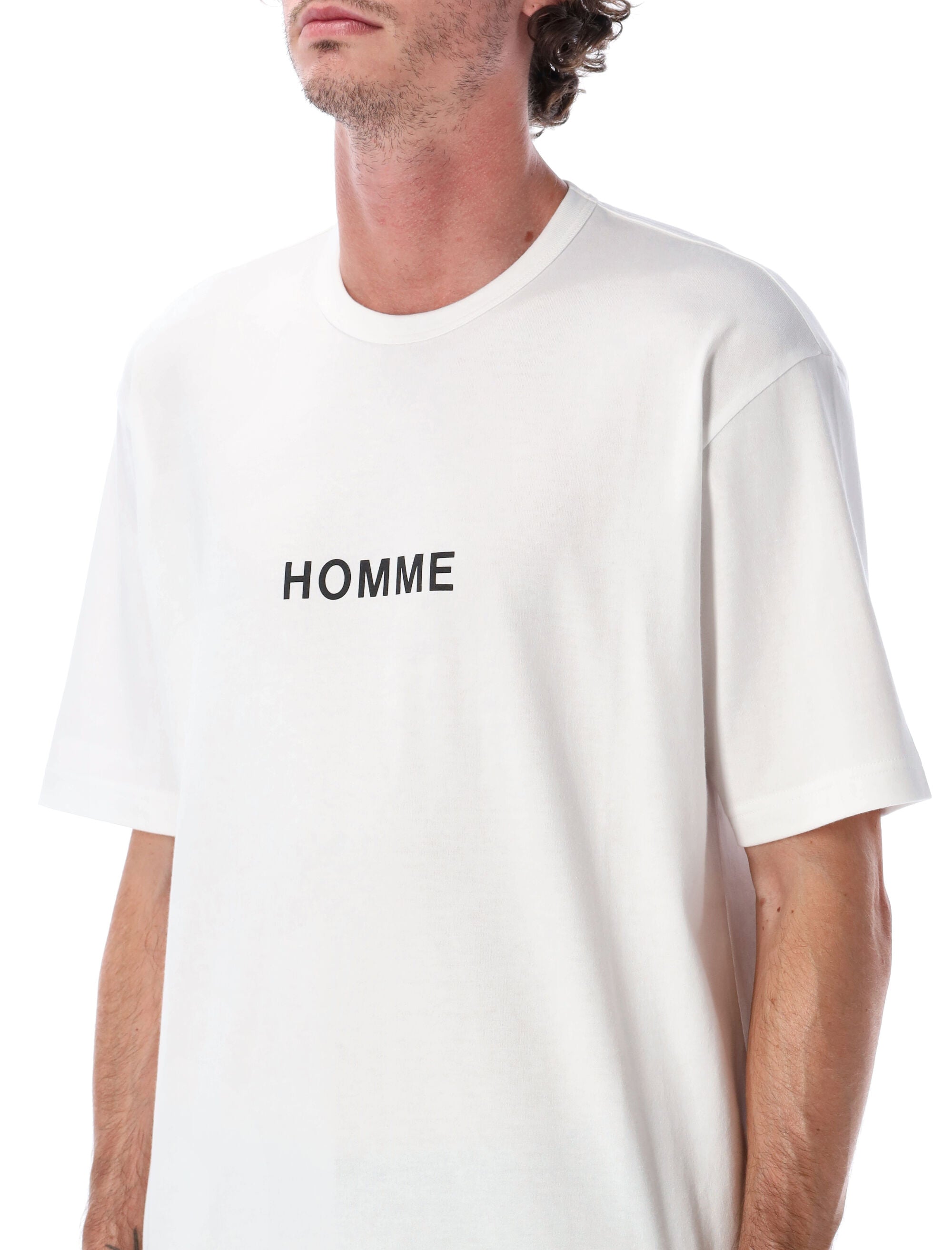 COMME DES GARÇONS HOMME PLUS Relaxed Fit Cotton Logo Short Sleeve T-Shirt - Size L
