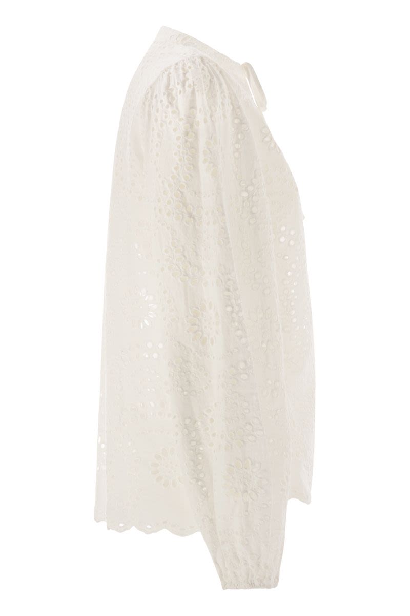 MC2 SAINT BARTH Oversized Mandarin Collar Blouse