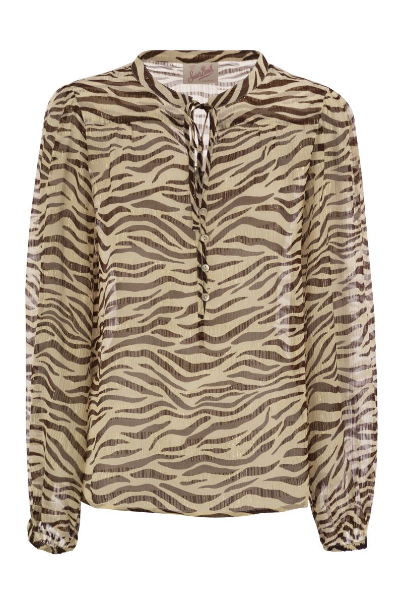 MC2 SAINT BARTH Oversized Harper Mini Shirt with Mandarin Collar