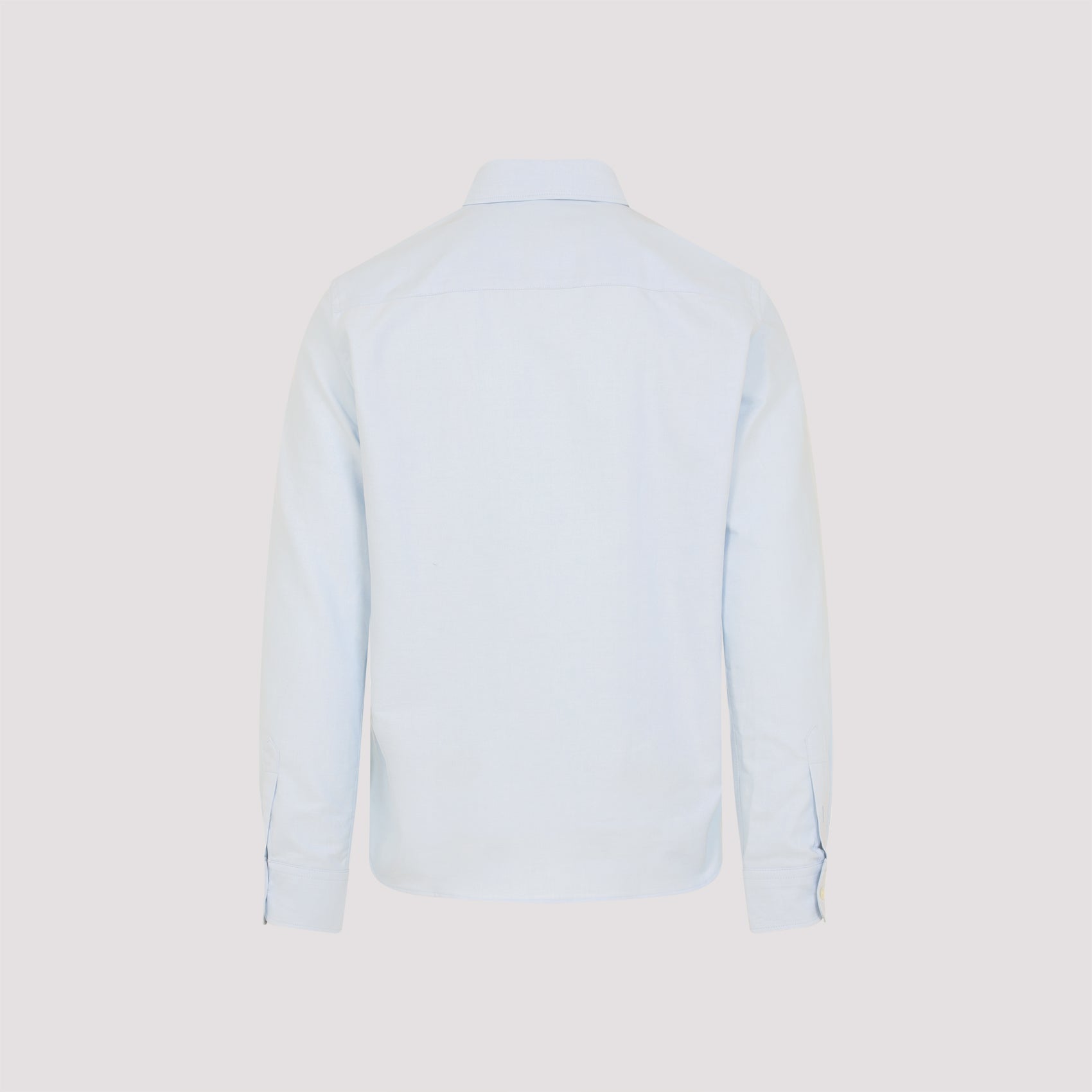 AMI PARIS Men's Light Blue Shirt with Embroidered Heart Design