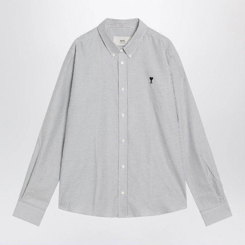 AMI PARIS AMI Of Coeur Striped Cotton Shirt for Men - FW25 Collection