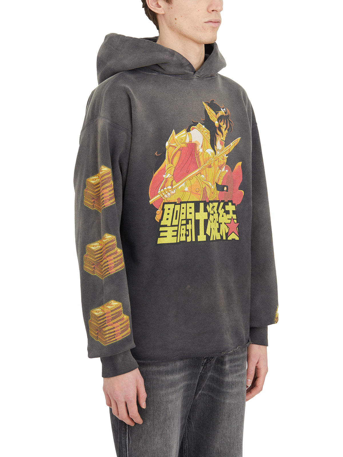 SAINT MXXXXXX Men's Cotton Hoodie Sweatshirt - Size L