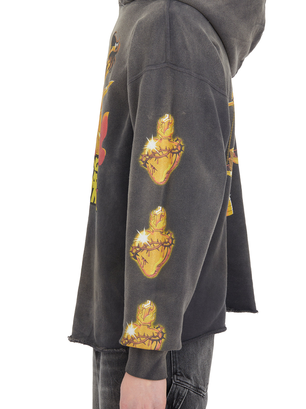 SAINT MXXXXXX Men's Cotton Hoodie Sweatshirt - Size L