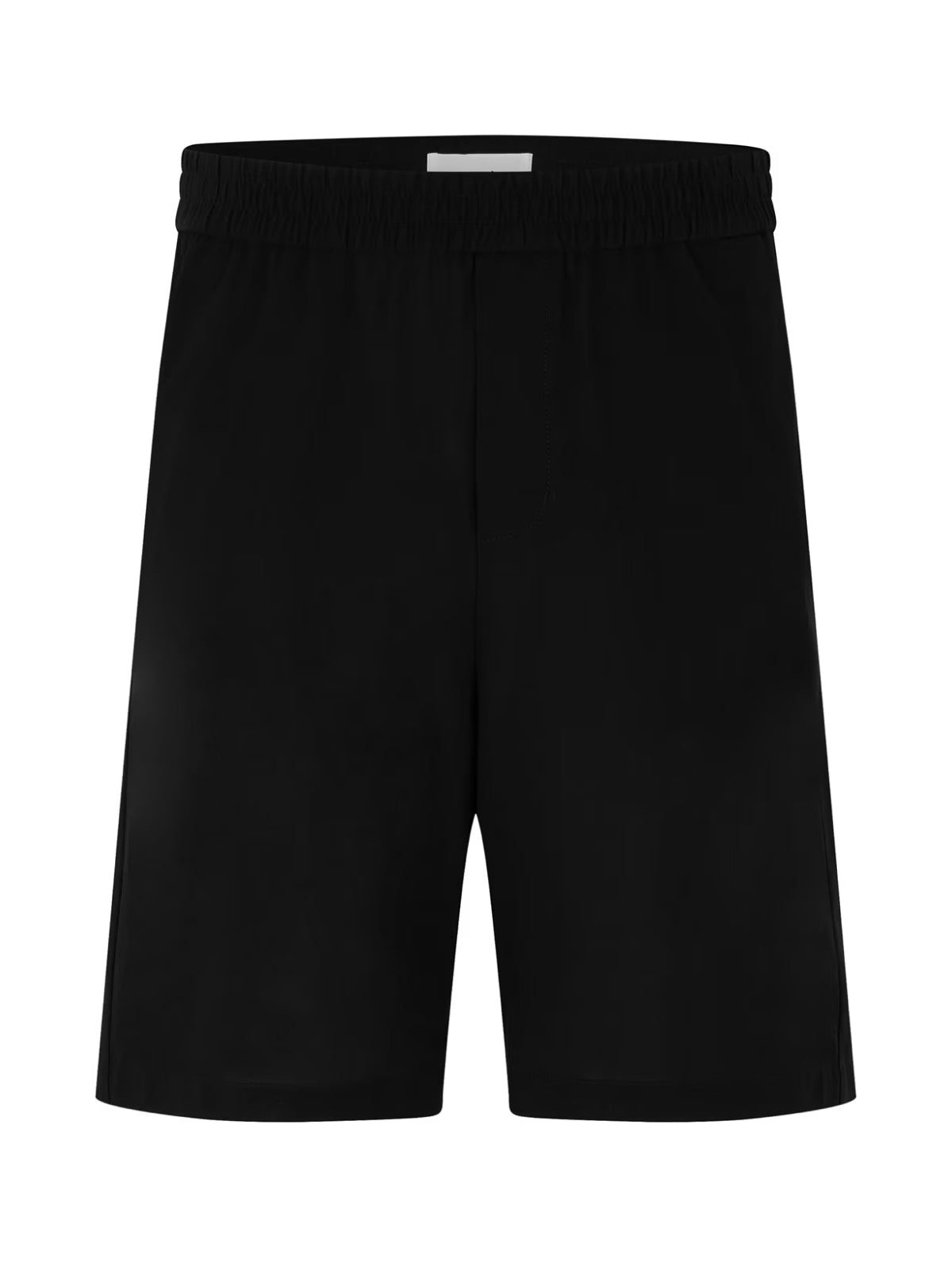 AMI PARIS Cotton Crepe Logo Plaque Bermuda Shorts