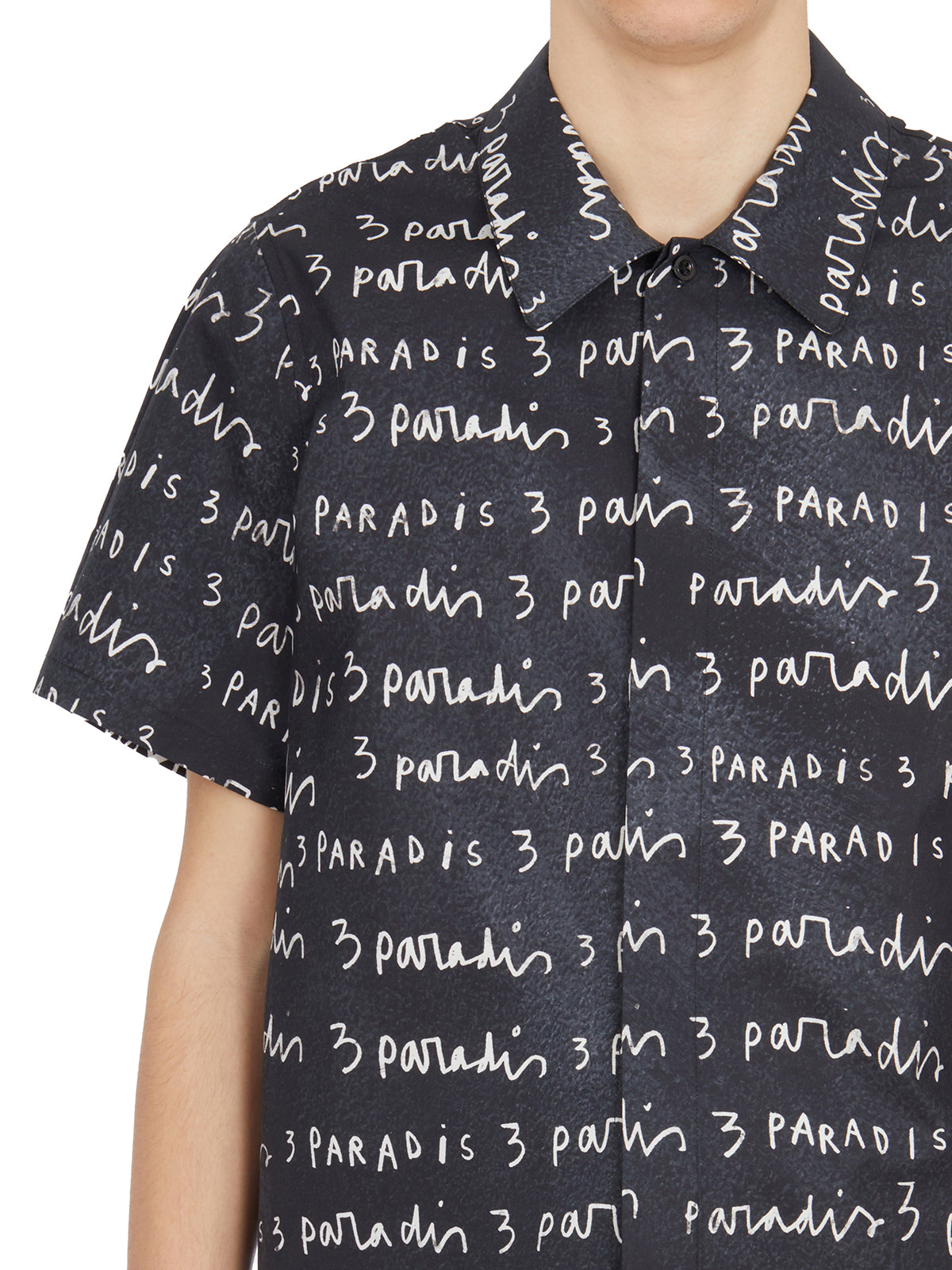3PARADIS Men's Logo Print Short Sleeve Shirt - Size L