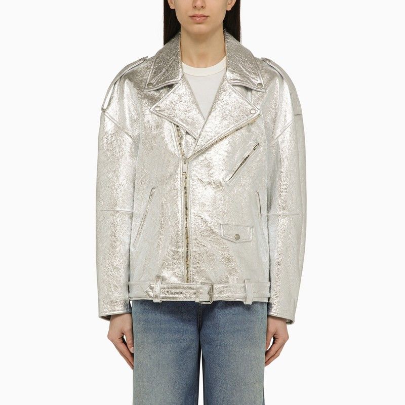 HALFBOY Women's Silver Leather Mini Jacket