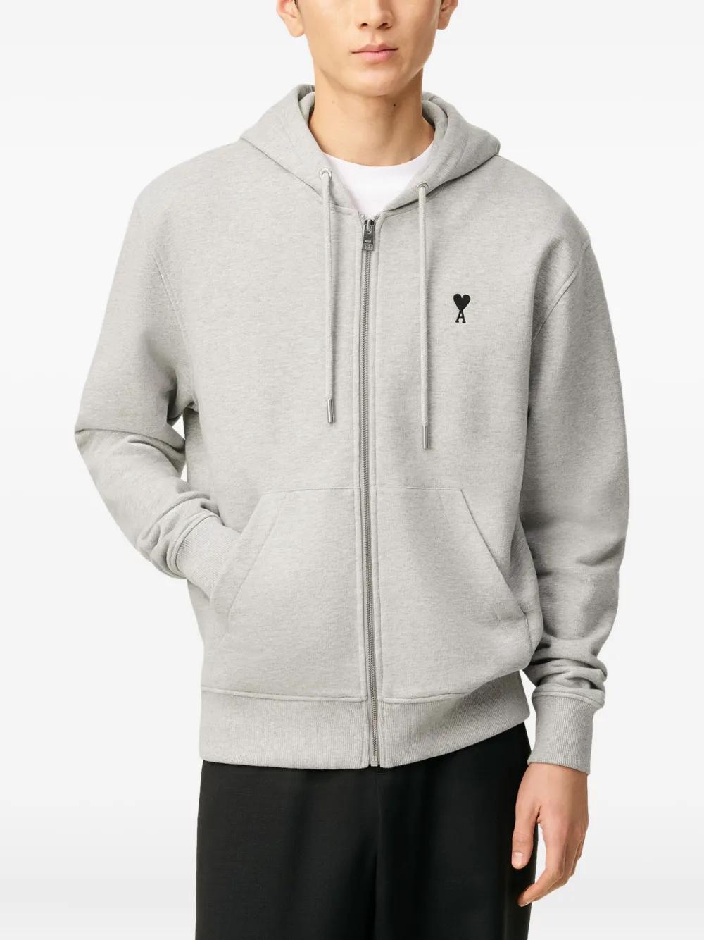 AMI PARIS Zip-Up Hoodie with Hood for Men