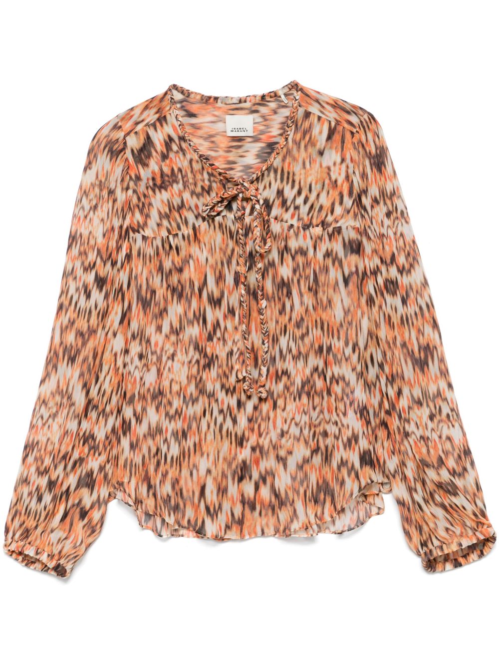 ISABEL MARANT Printed Cotton Top with Front Tie for Women