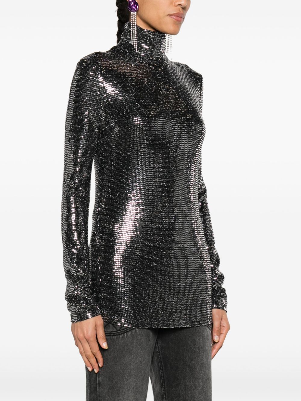 ISABEL MARANT Shiny High-Neck Top