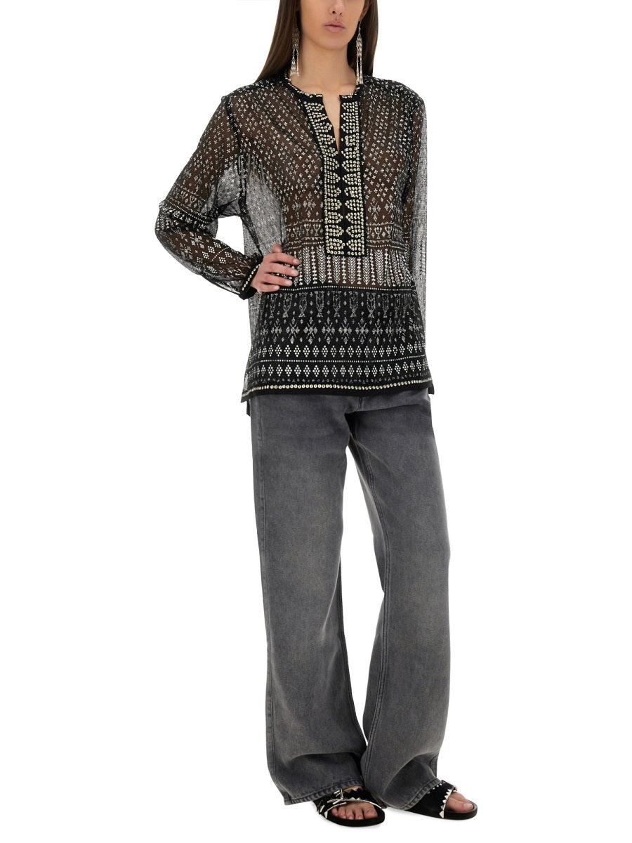 ISABEL MARANT Nickie Metallic Top - Size 36