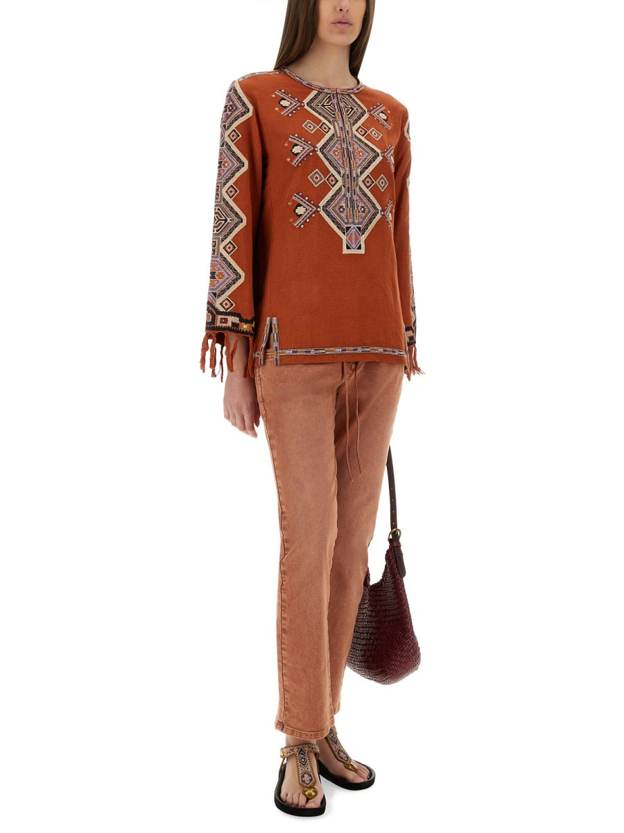 ISABEL MARANT Silk Zelda Top - Size 36