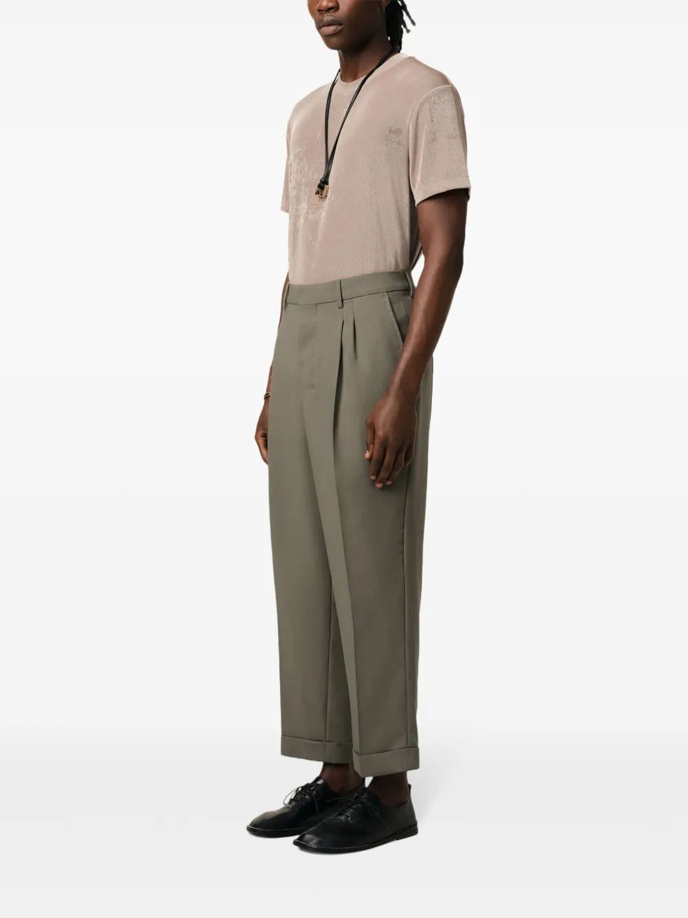 AMI PARIS Essentials Virgin Wool Trousers for Men - SS25