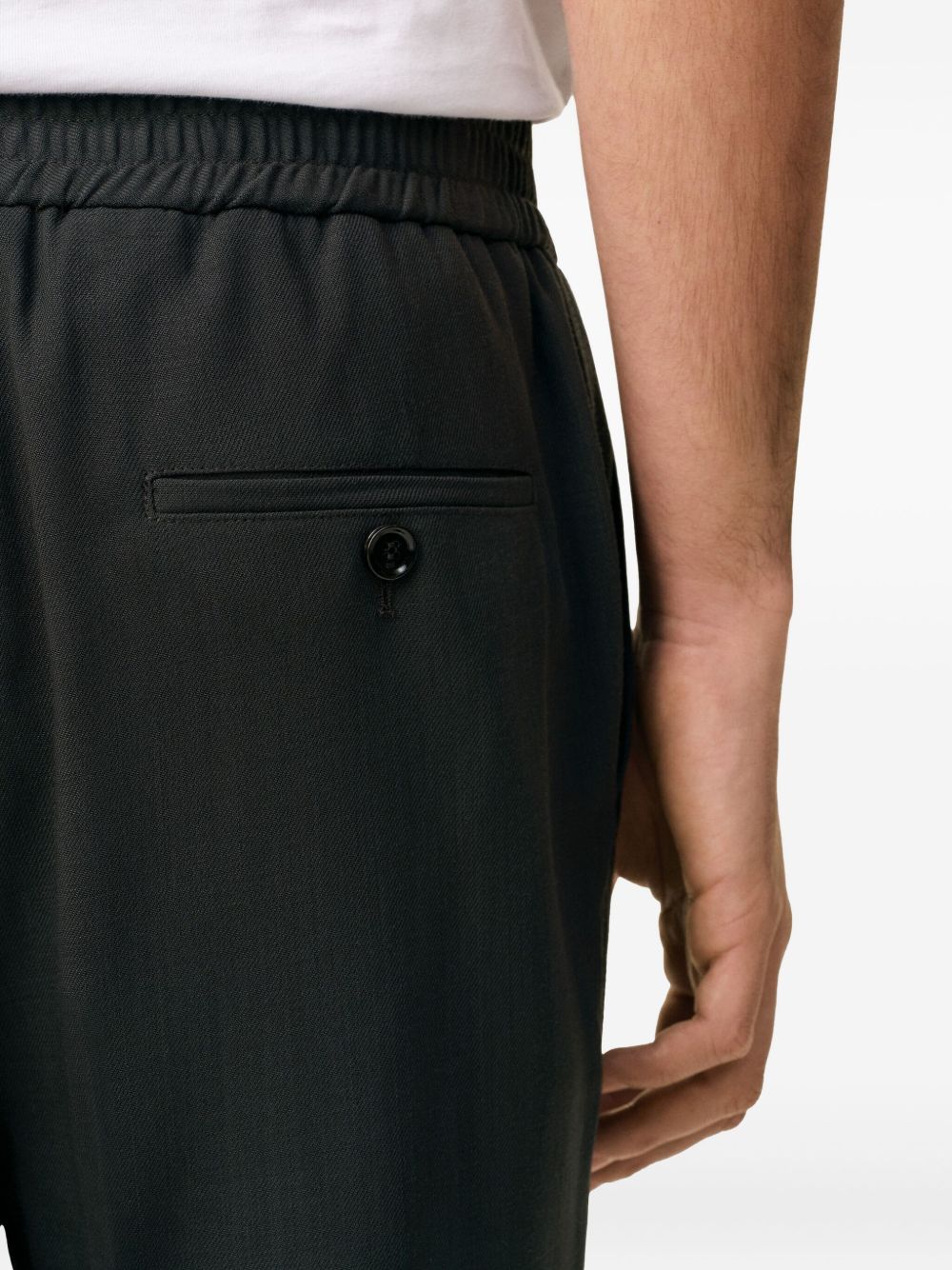 AMI PARIS Wool Trousers with Elasticated Waistband for Men