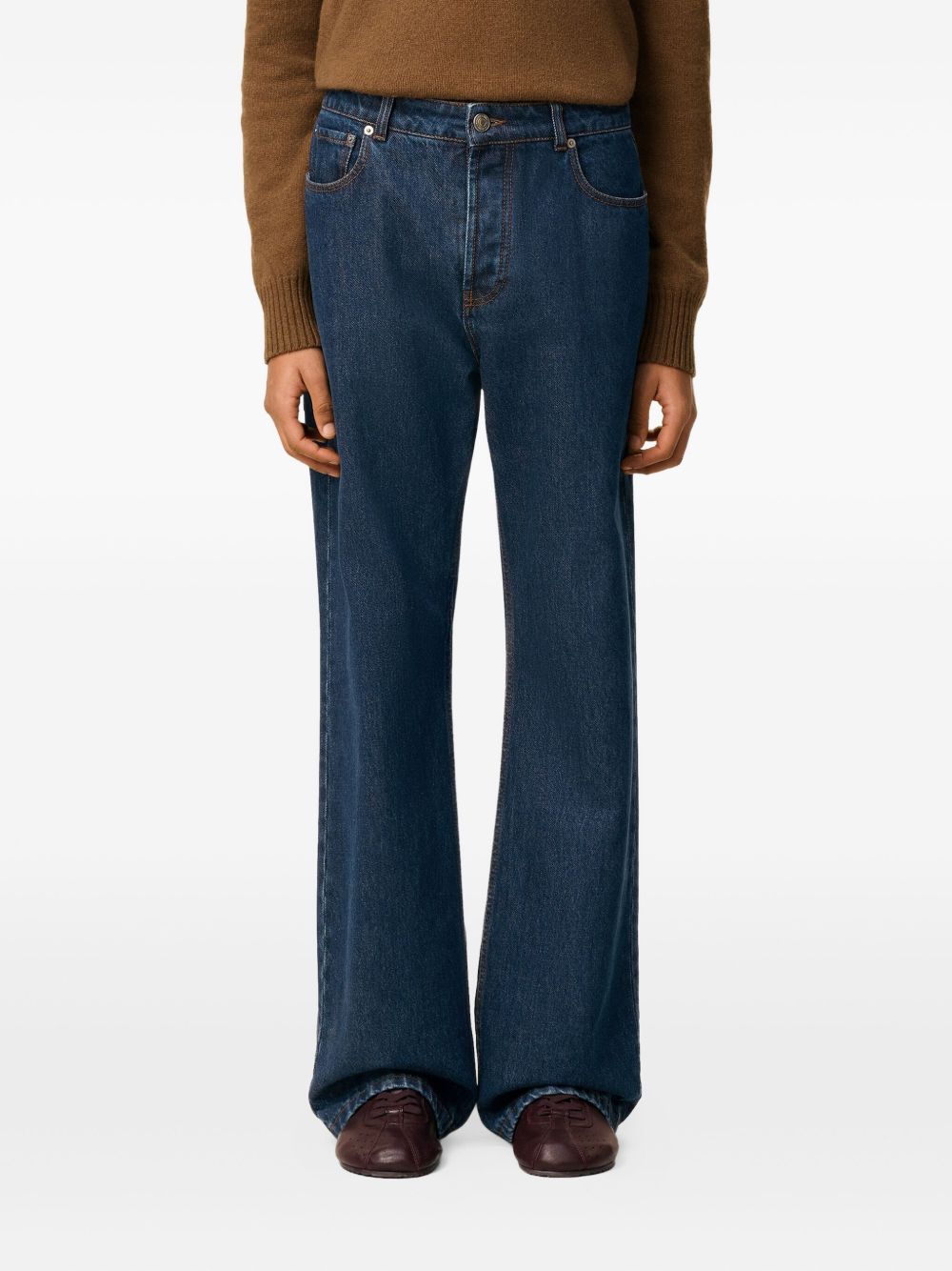 AMI PARIS Wide Leg Denim Jeans for Men