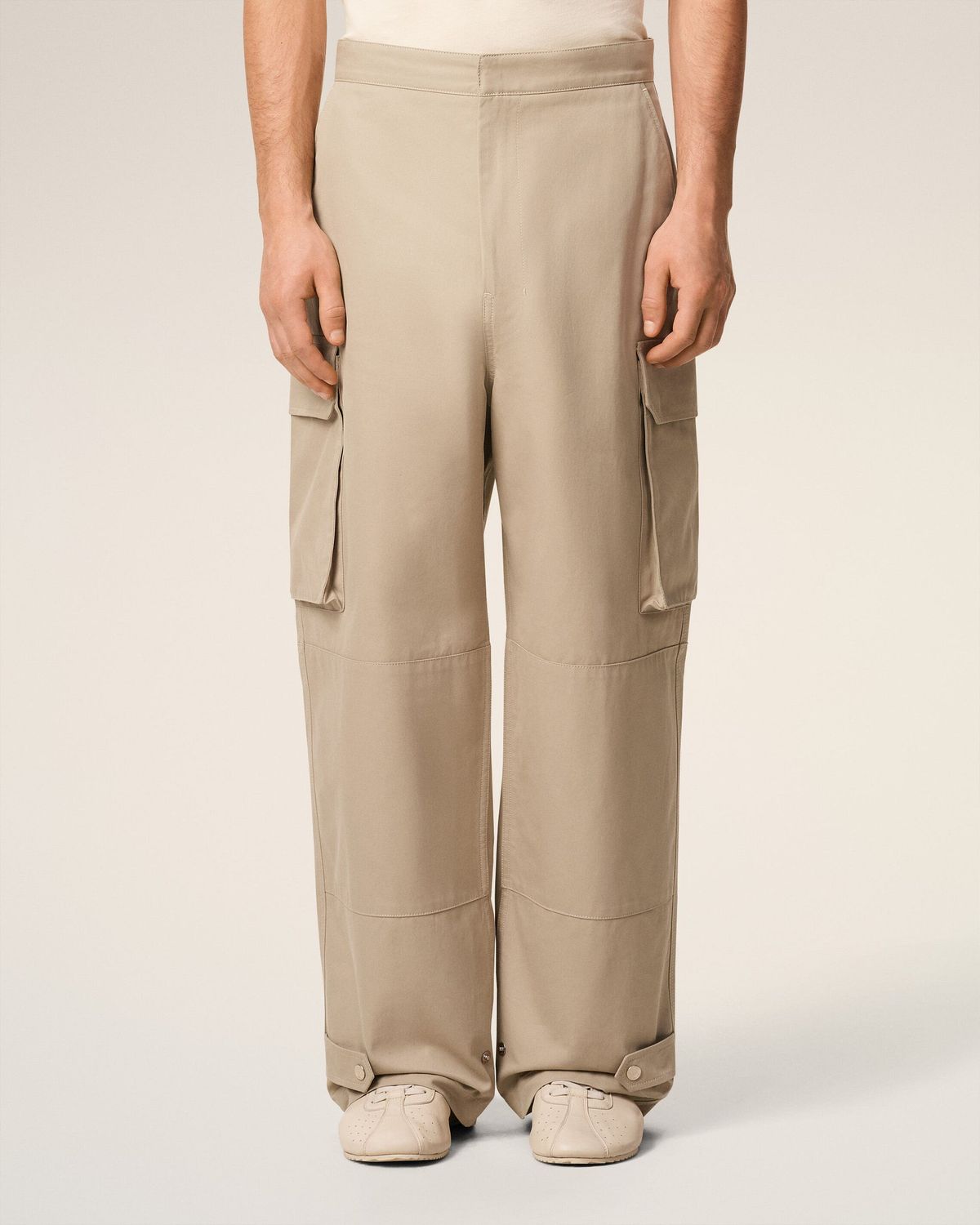 AMI PARIS Gabardine Cargo Trousers - FW25 Collection