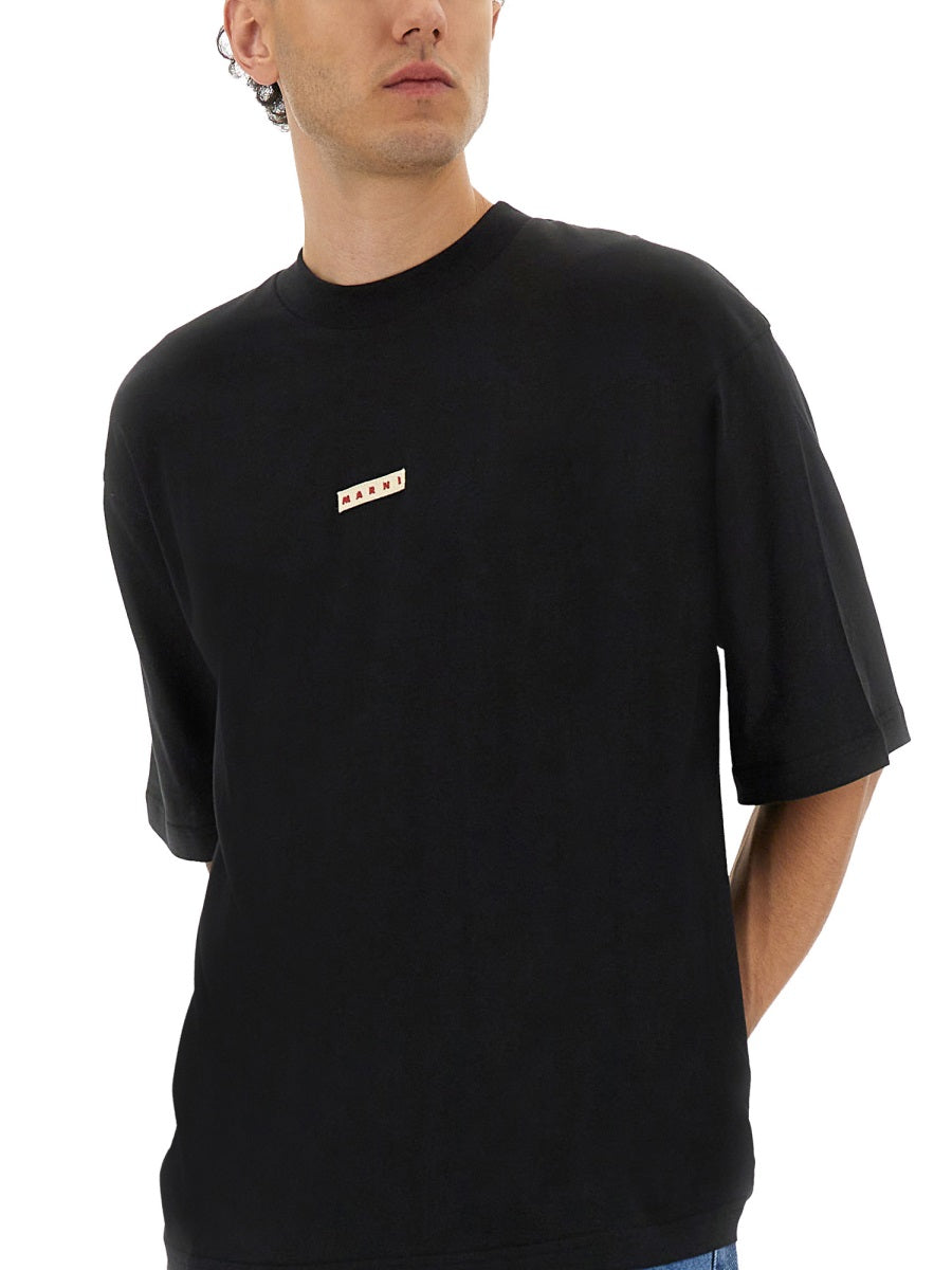 MARNI Cotton T-Shirt with Logo Print - FW25