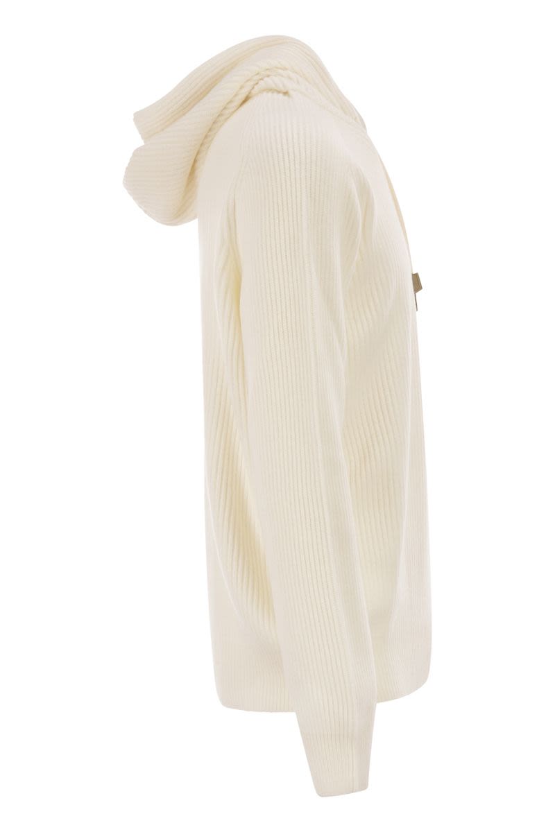TAGLIATORE Ribbed Hooded Jumper for Men