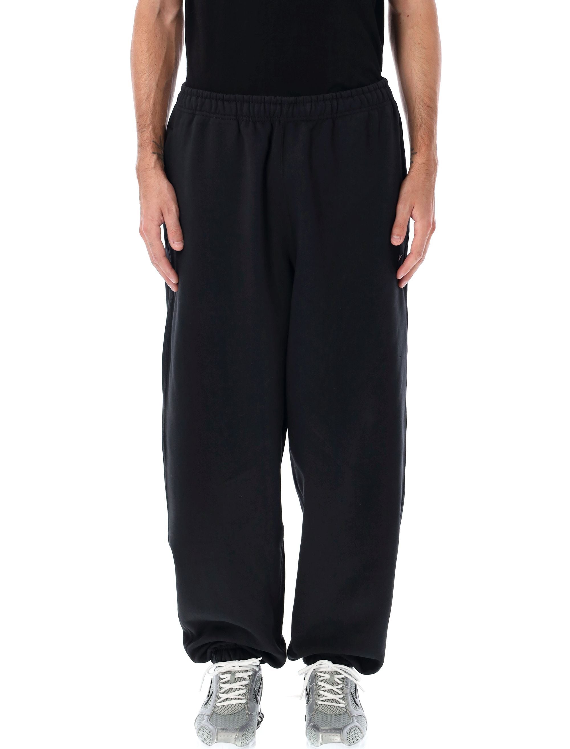 NIKE Men's Loose Fit Fleece Trousers with Embroidered Logo - Size L