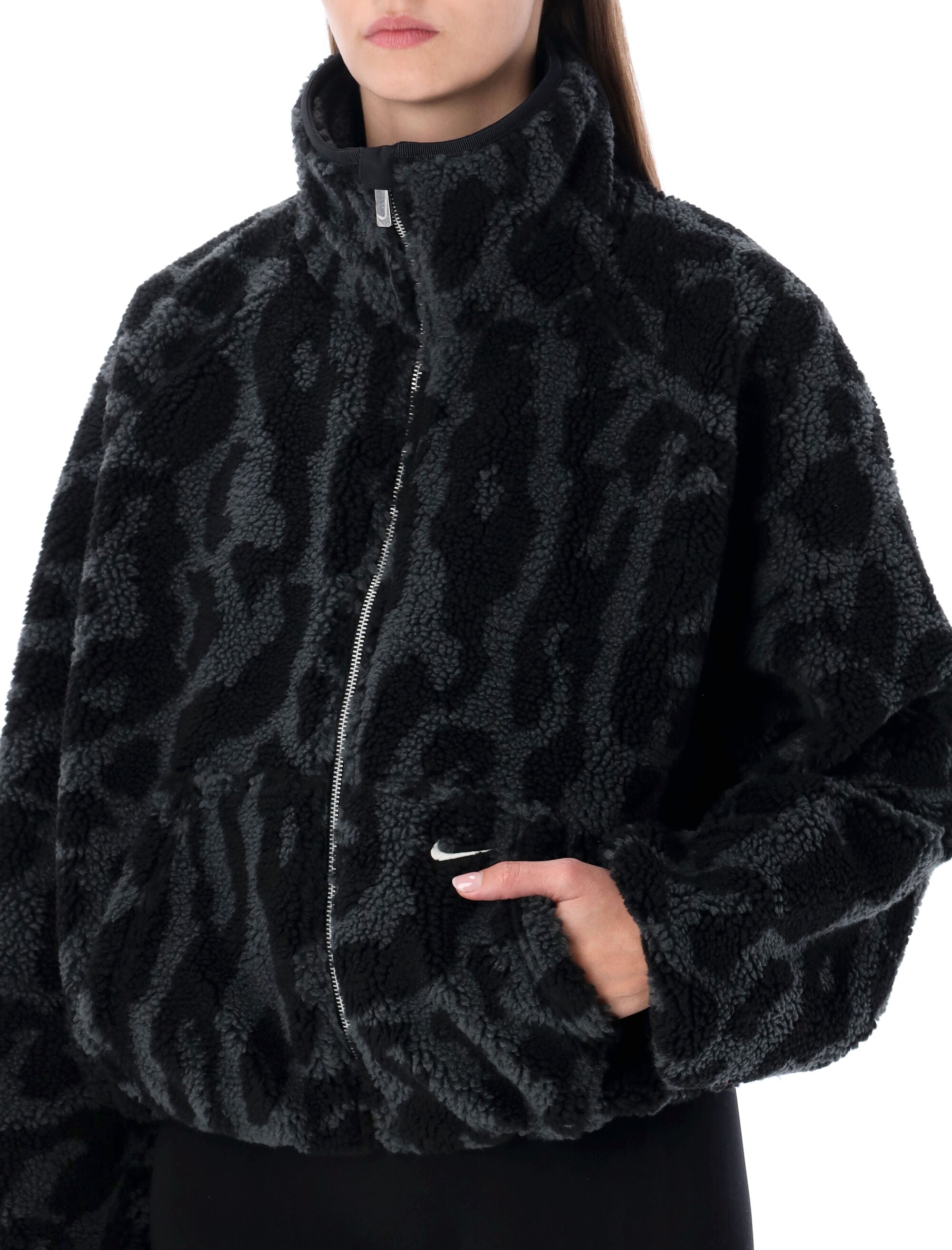 NIKE Women's Oversized High-Pile Fleece Jacket - Size S